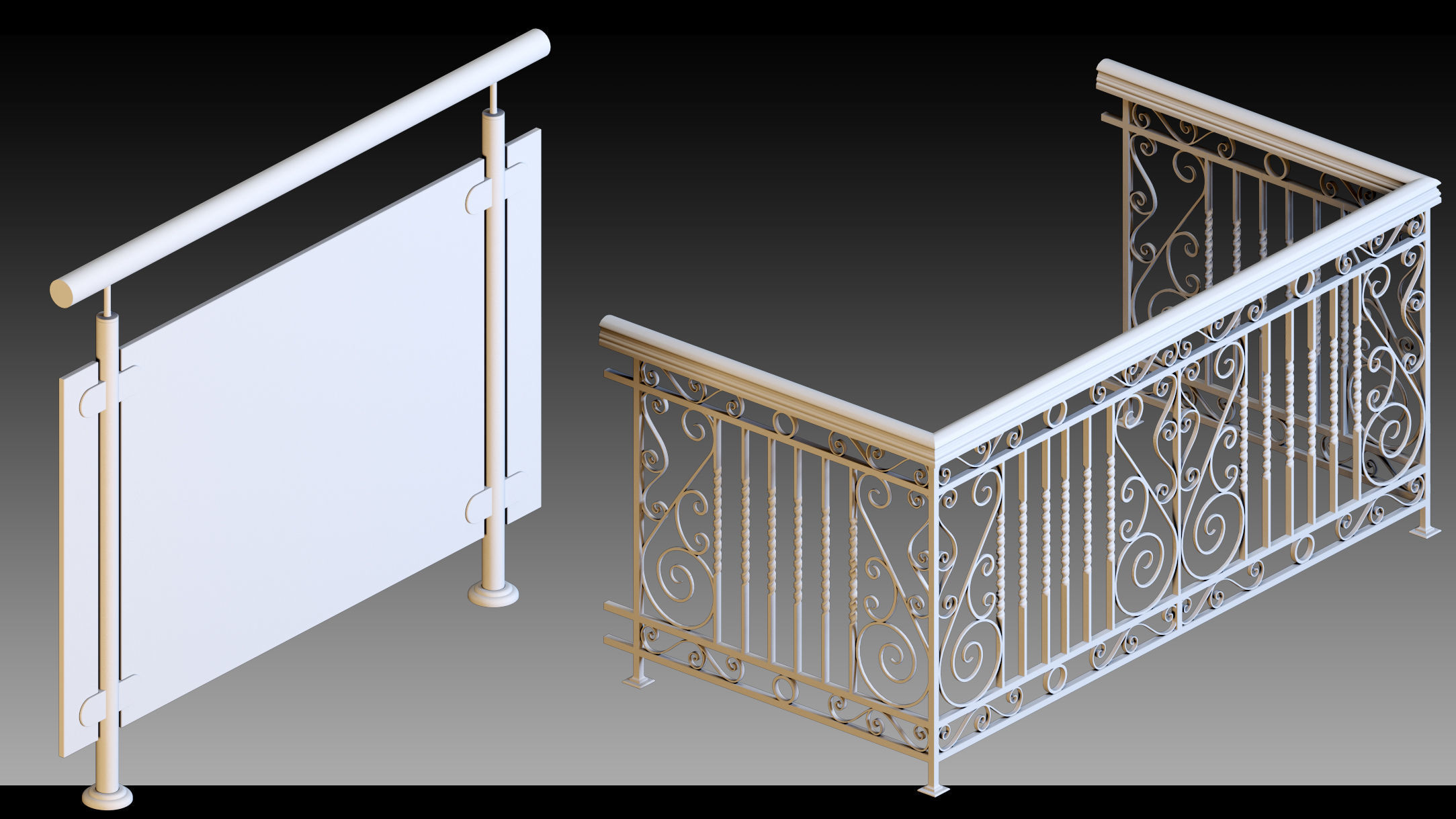 50 Fences- Vol 01- Kitbash- High detail 3d models 3D model_1