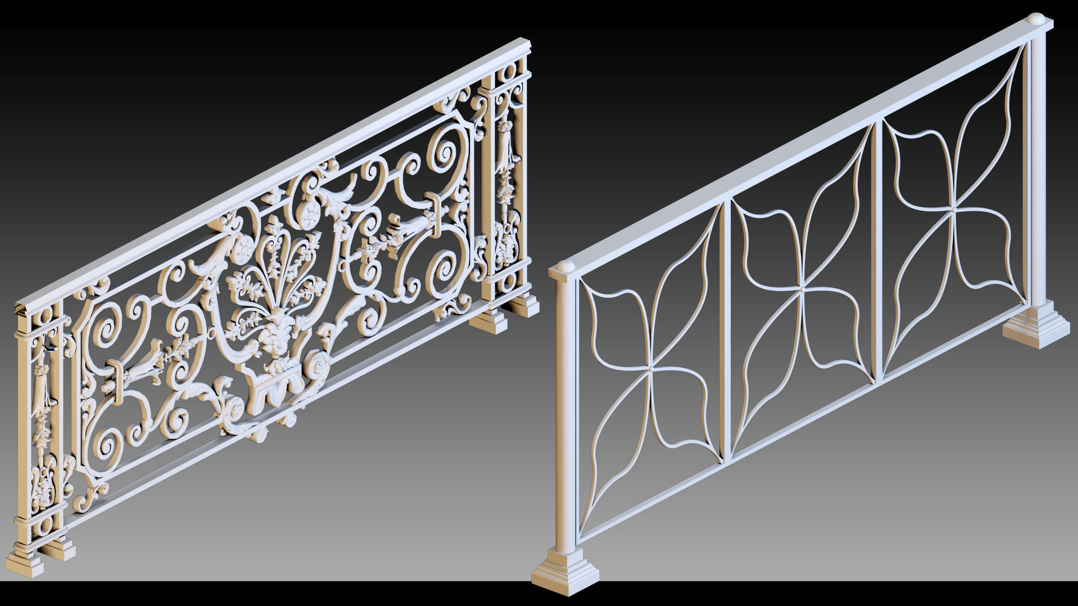 50 Fences- Vol 01- Kitbash- High detail 3d models 3D model_14