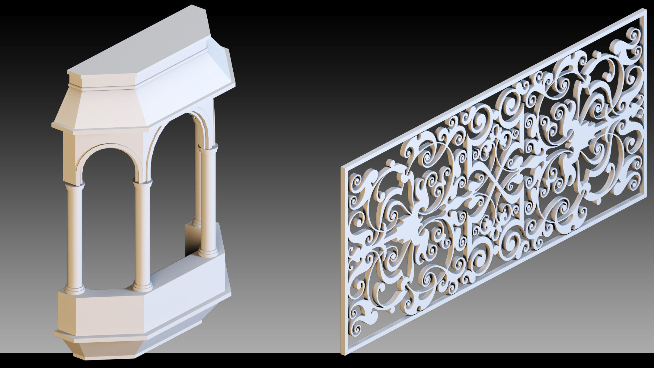 50 Fences- Vol 01- Kitbash- High detail 3d models 3D model_15