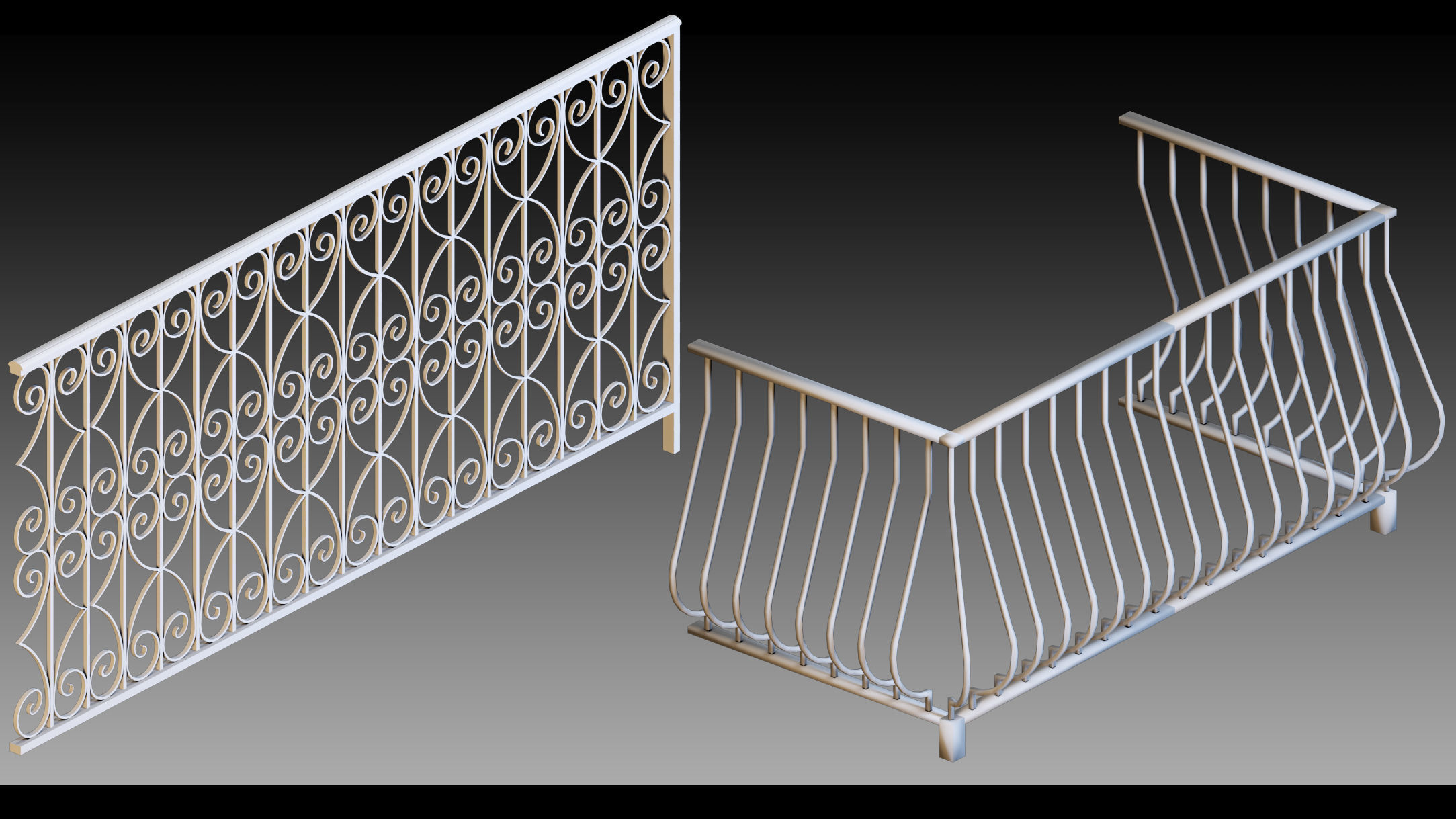 50 Fences- Vol 01- Kitbash- High detail 3d models 3D model_9