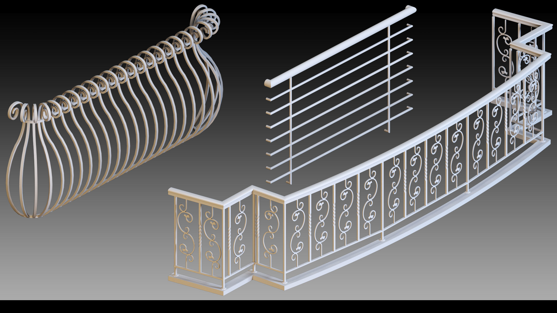 50 Fences- Vol 01- Kitbash- High detail 3d models 3D model_16