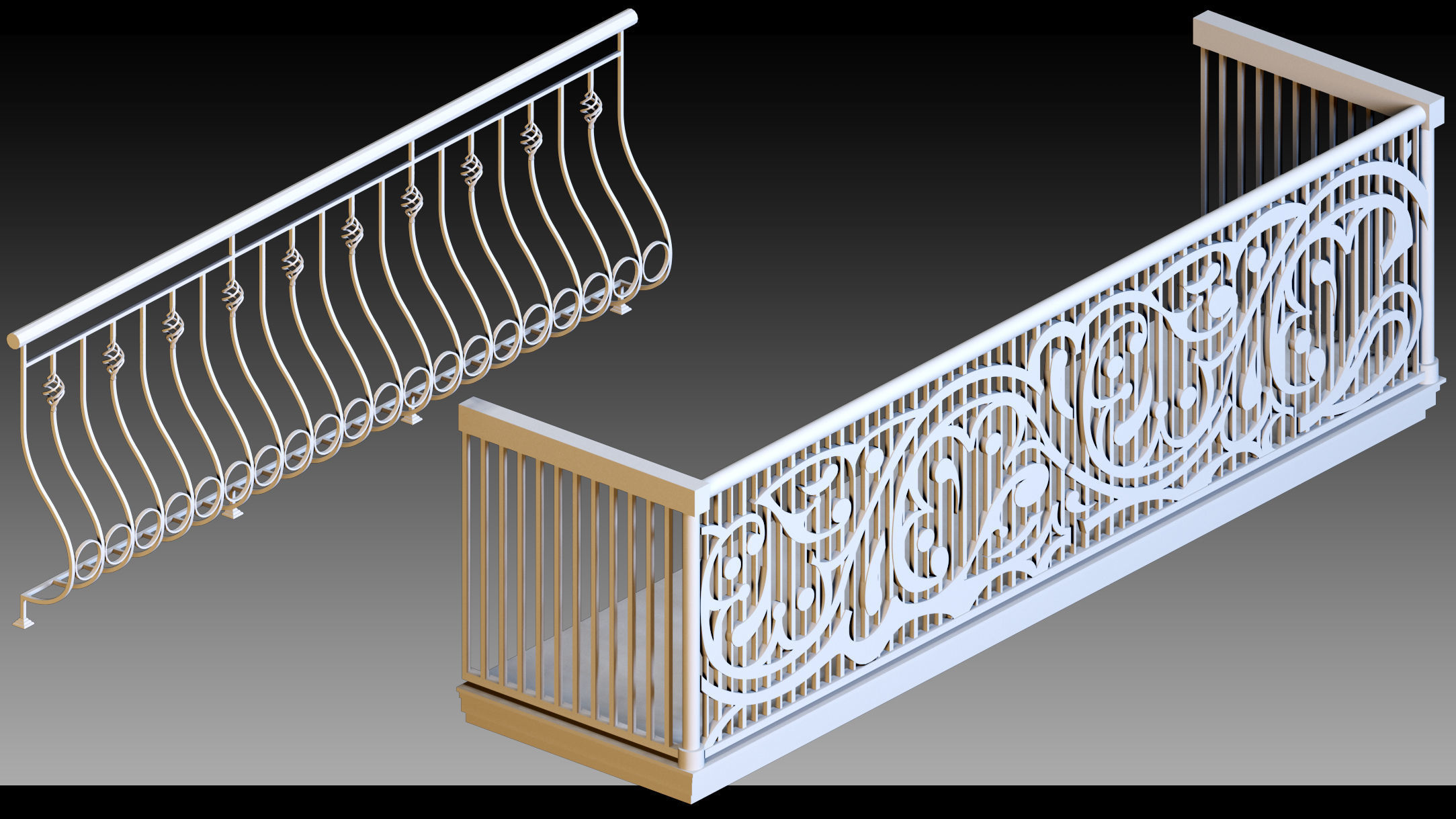 50 Fences- Vol 01- Kitbash- High detail 3d models 3D model_22