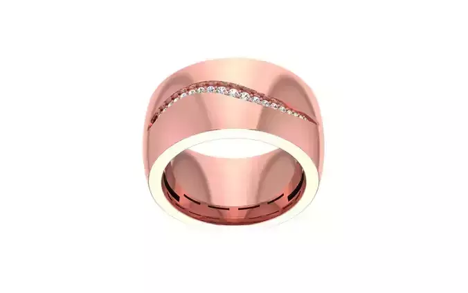 Round Diamond Women Wedding Band 3dm STL OBJ FBX Render Details