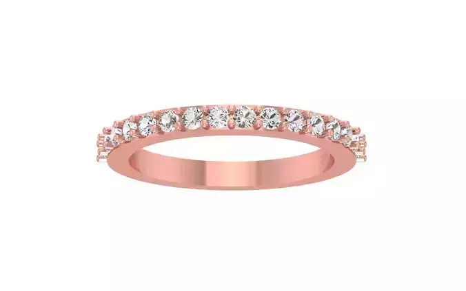 Round Diamond Half Eternity Wedding Band 3dm STL OBJ FBX Details