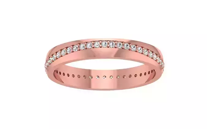 Round Diamond Full Eternity Wedding Band 3dm STL OBJ FBX Render 