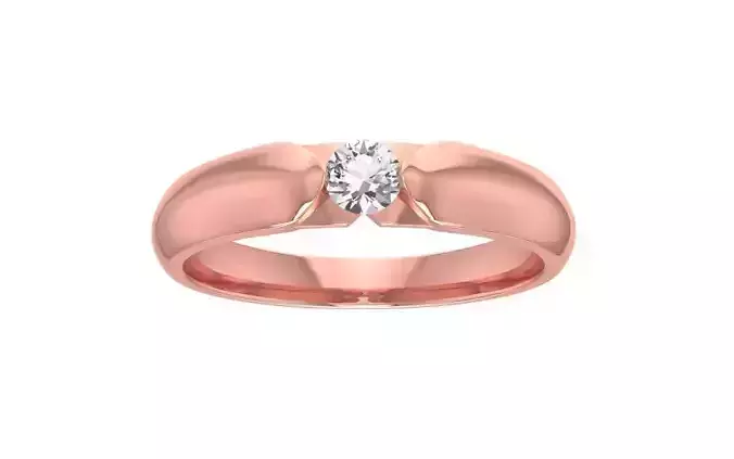 Round Cut Solitaire Tension Setting Wedding Band 3dm STL Details