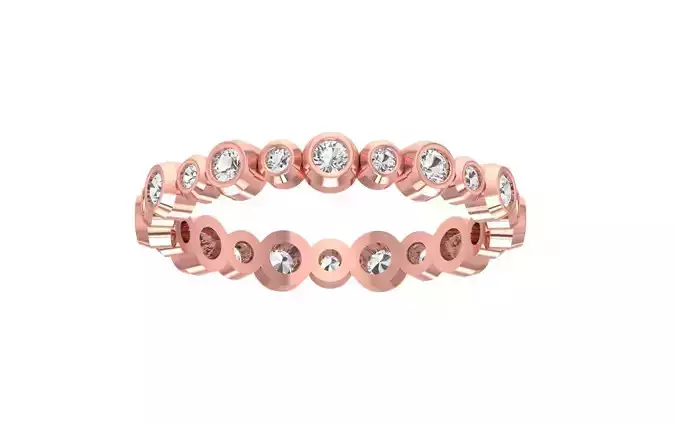 Round Cut Bezel Set Full Eternity Wedding Band 3dm STL OBJ FBX 