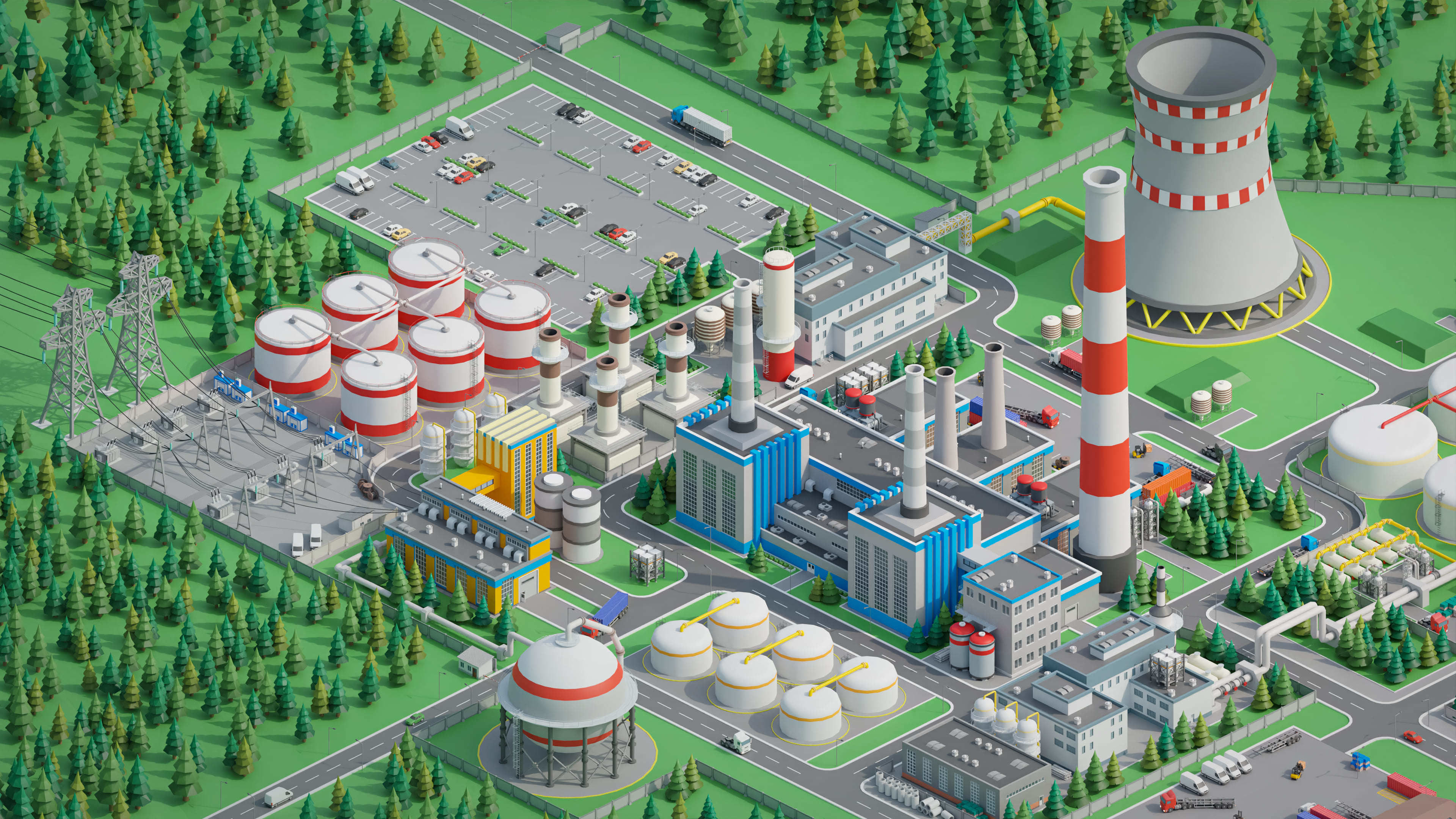 Factory Low-poly 3D model_33