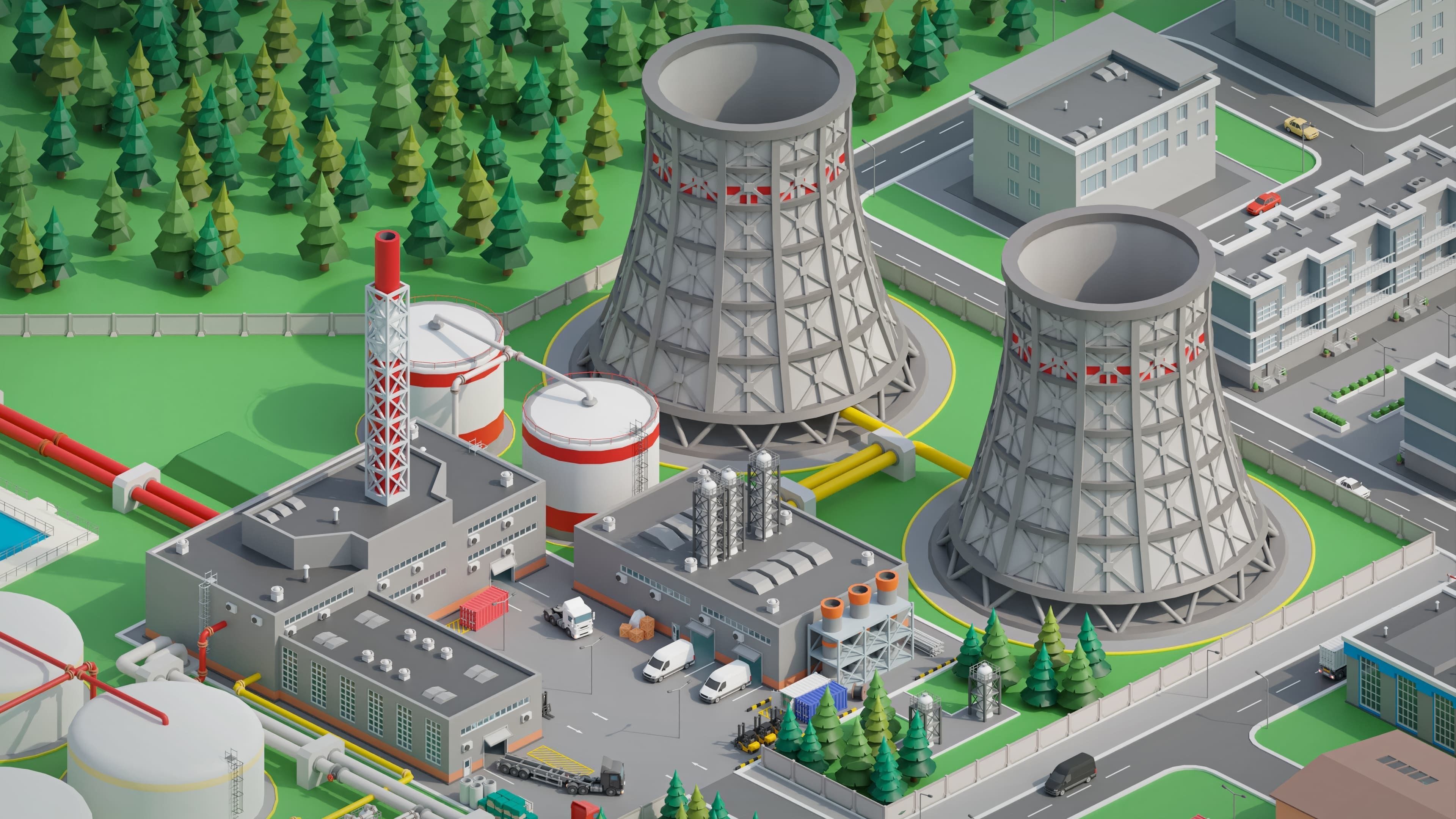 Factory Low-poly 3D model_32