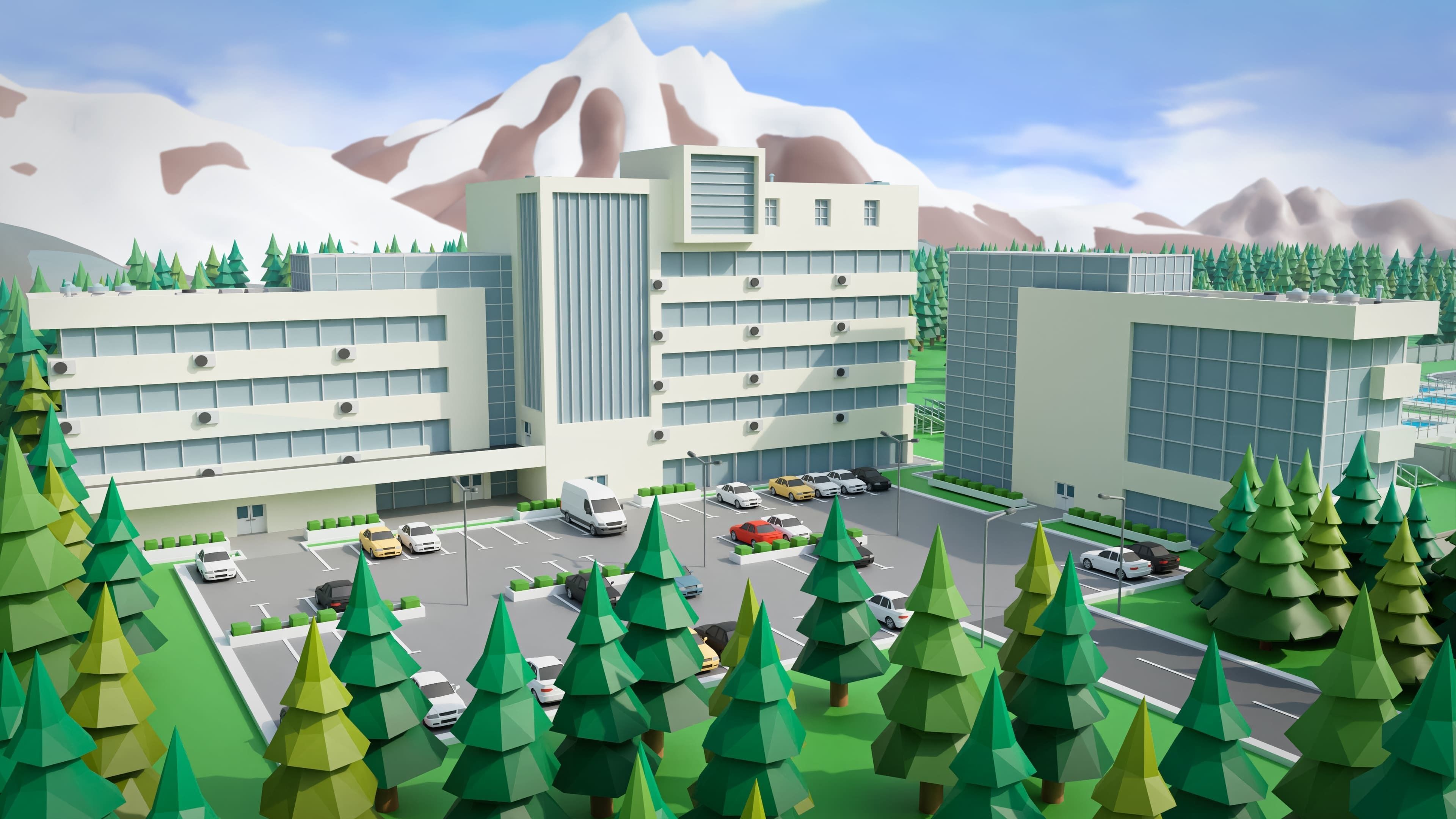 Factory Low-poly 3D model_15