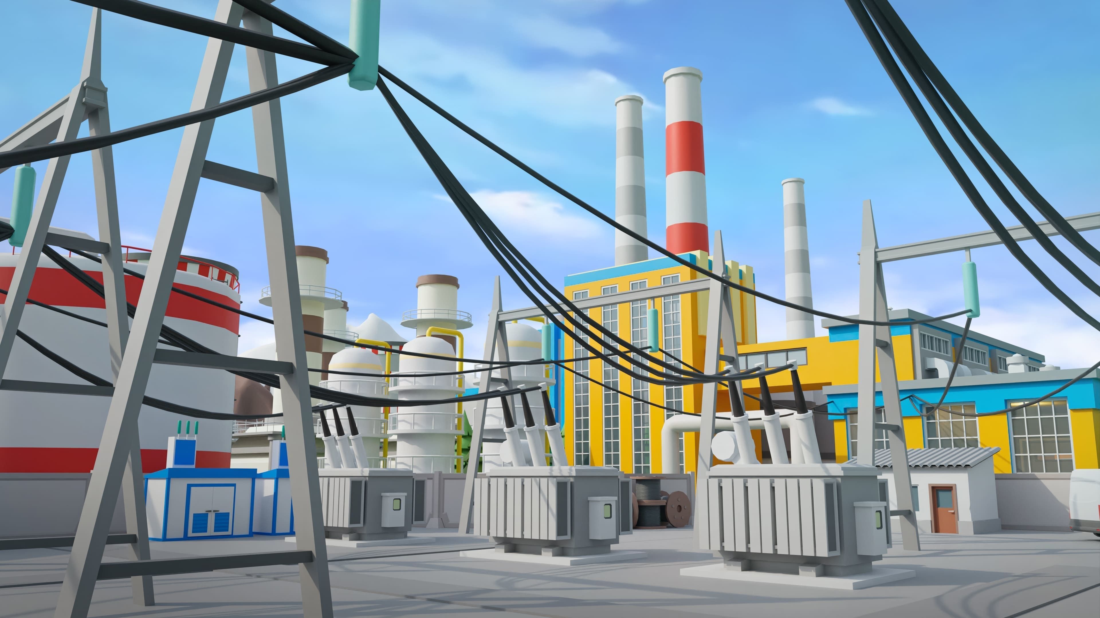 Factory Low-poly 3D model_7