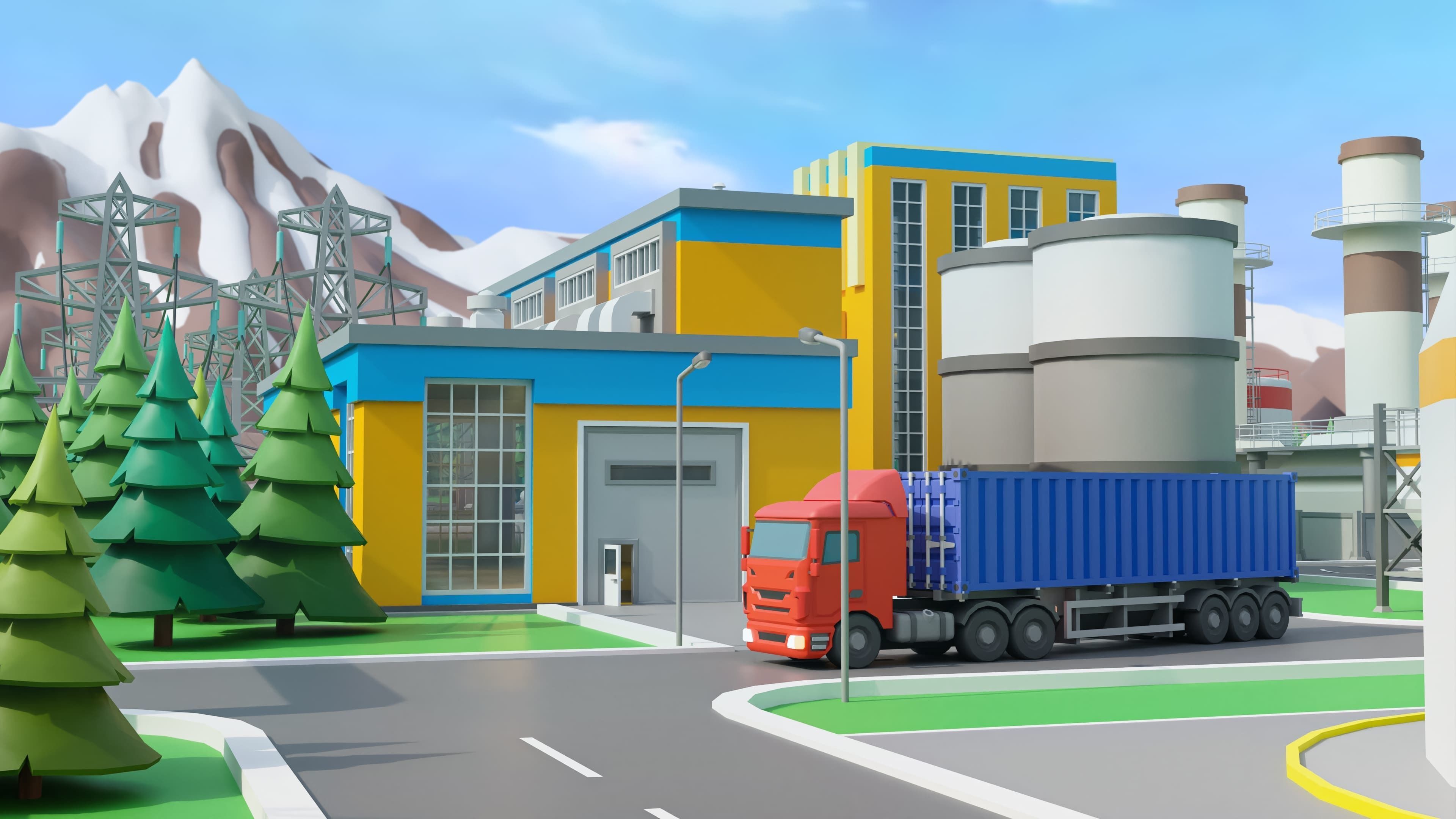 Factory Low-poly 3D model_34