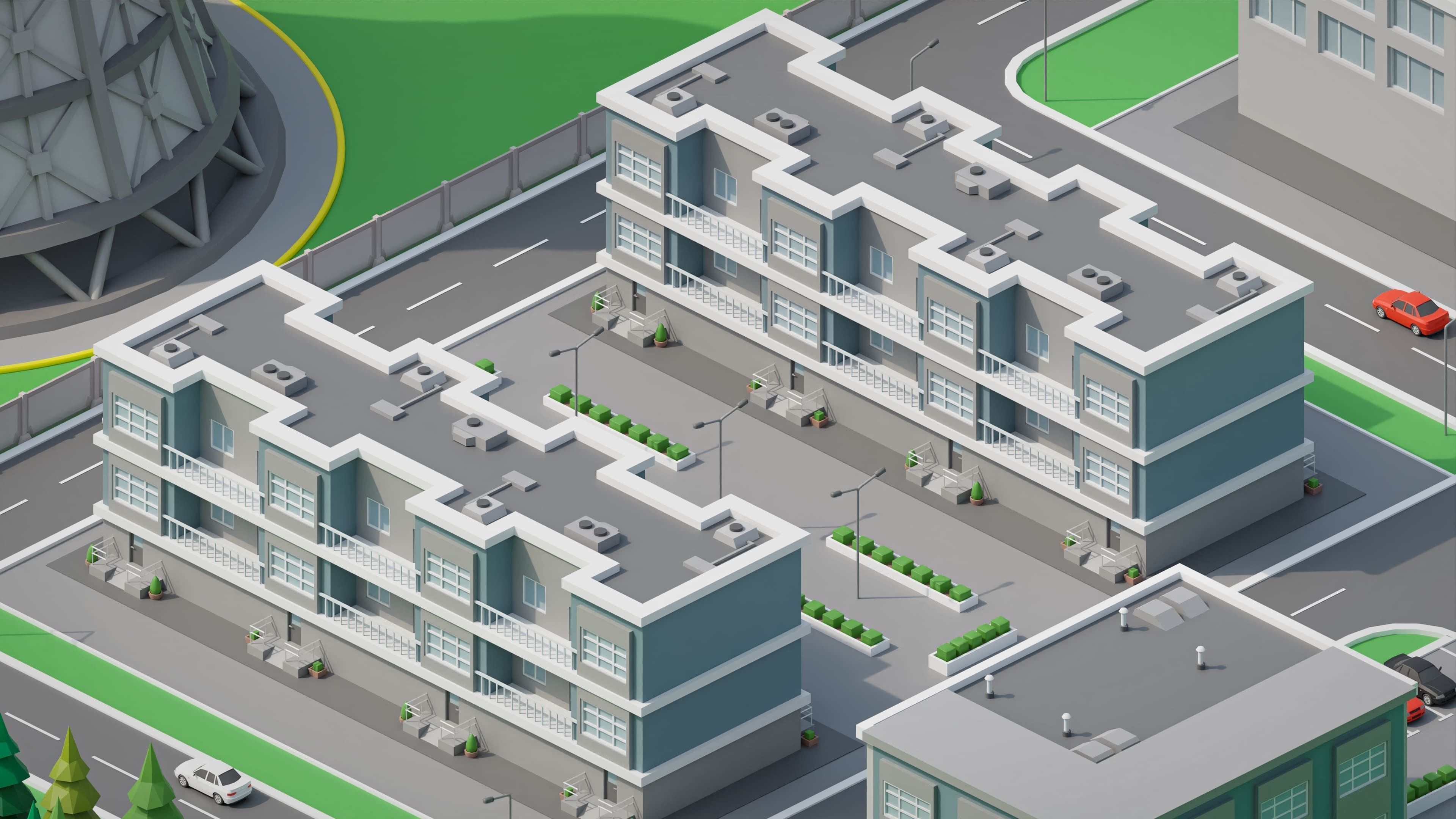 Factory Low-poly 3D model_19