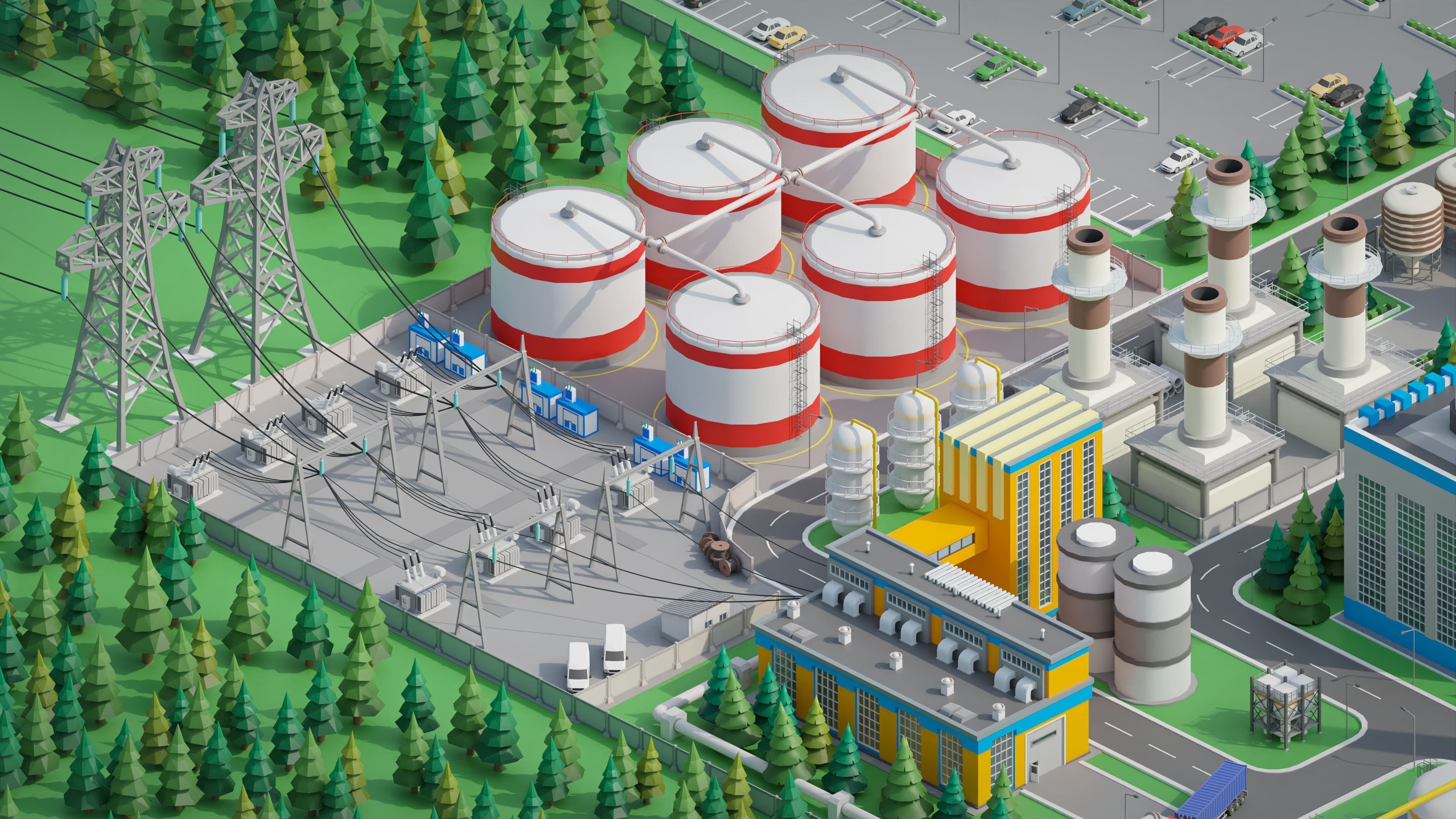 Factory Low-poly 3D model_31