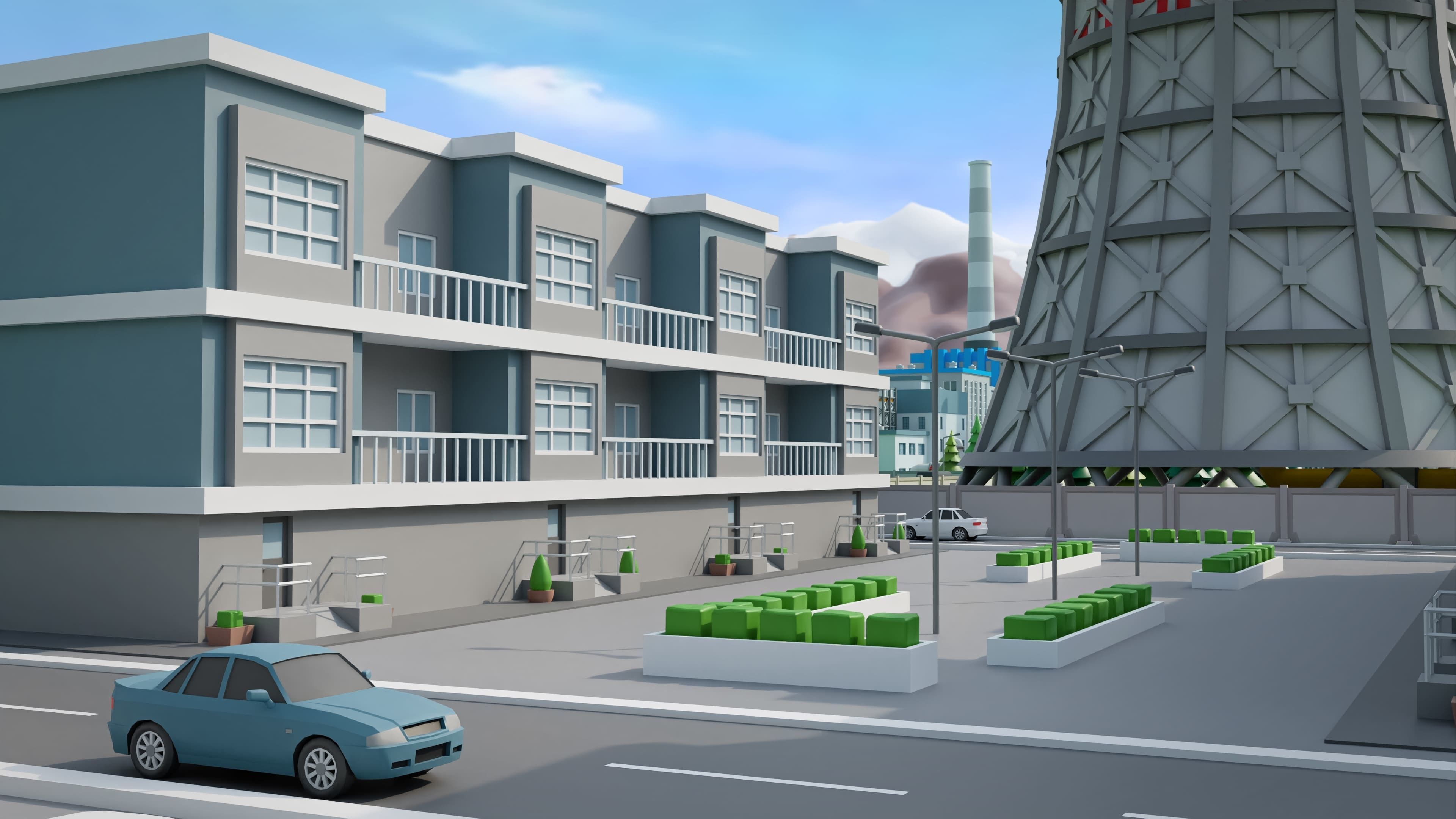 Factory Low-poly 3D model_20