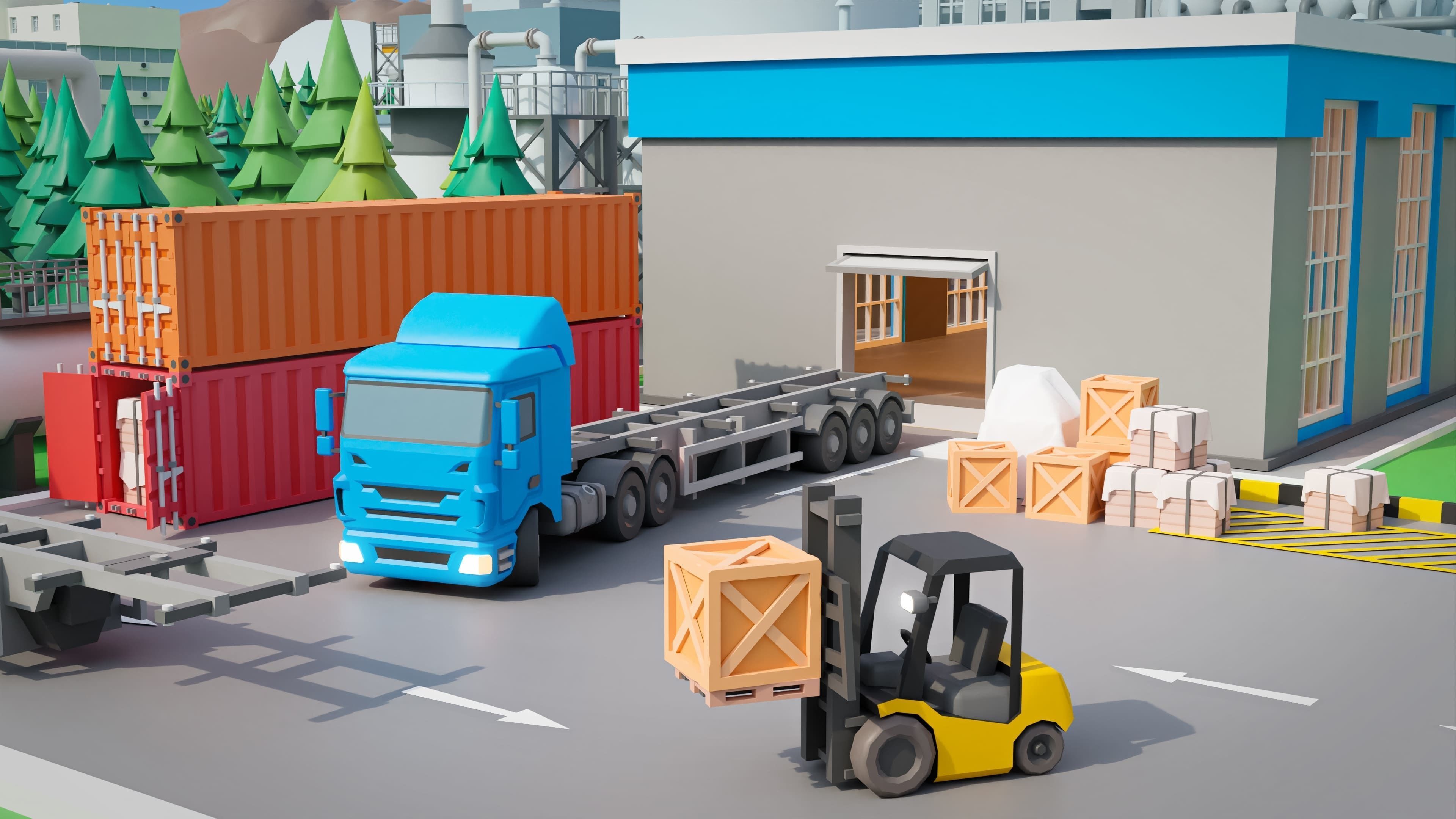 Factory Low-poly 3D model_17