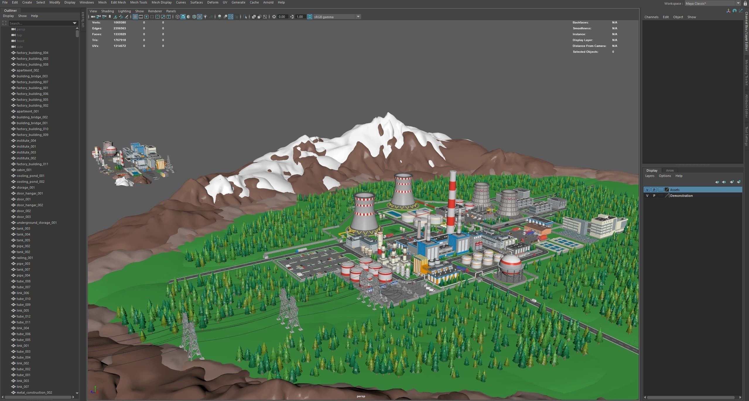 Factory Low-poly 3D model_38