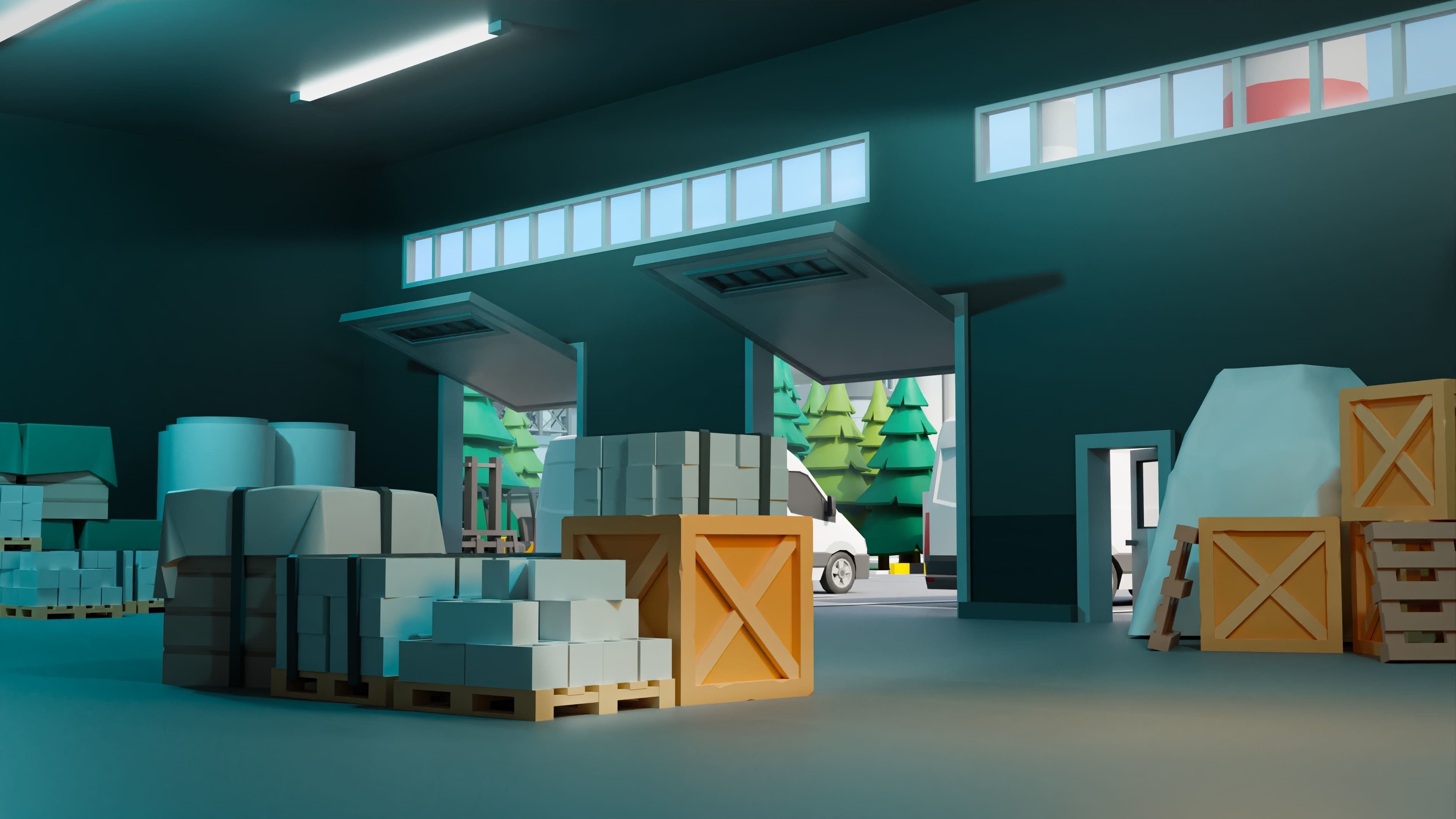 Factory Low-poly 3D model_25