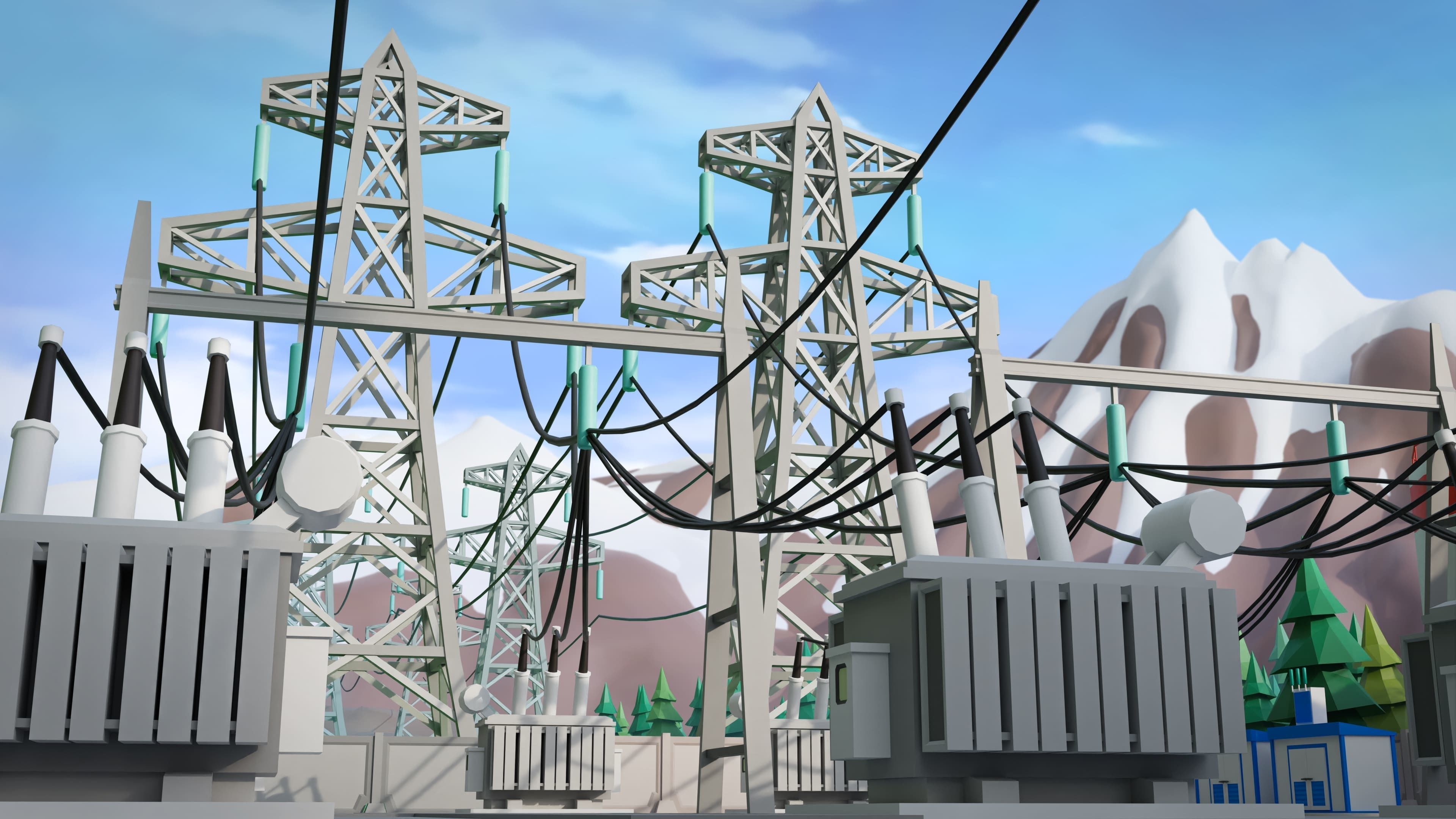 Factory Low-poly 3D model_12