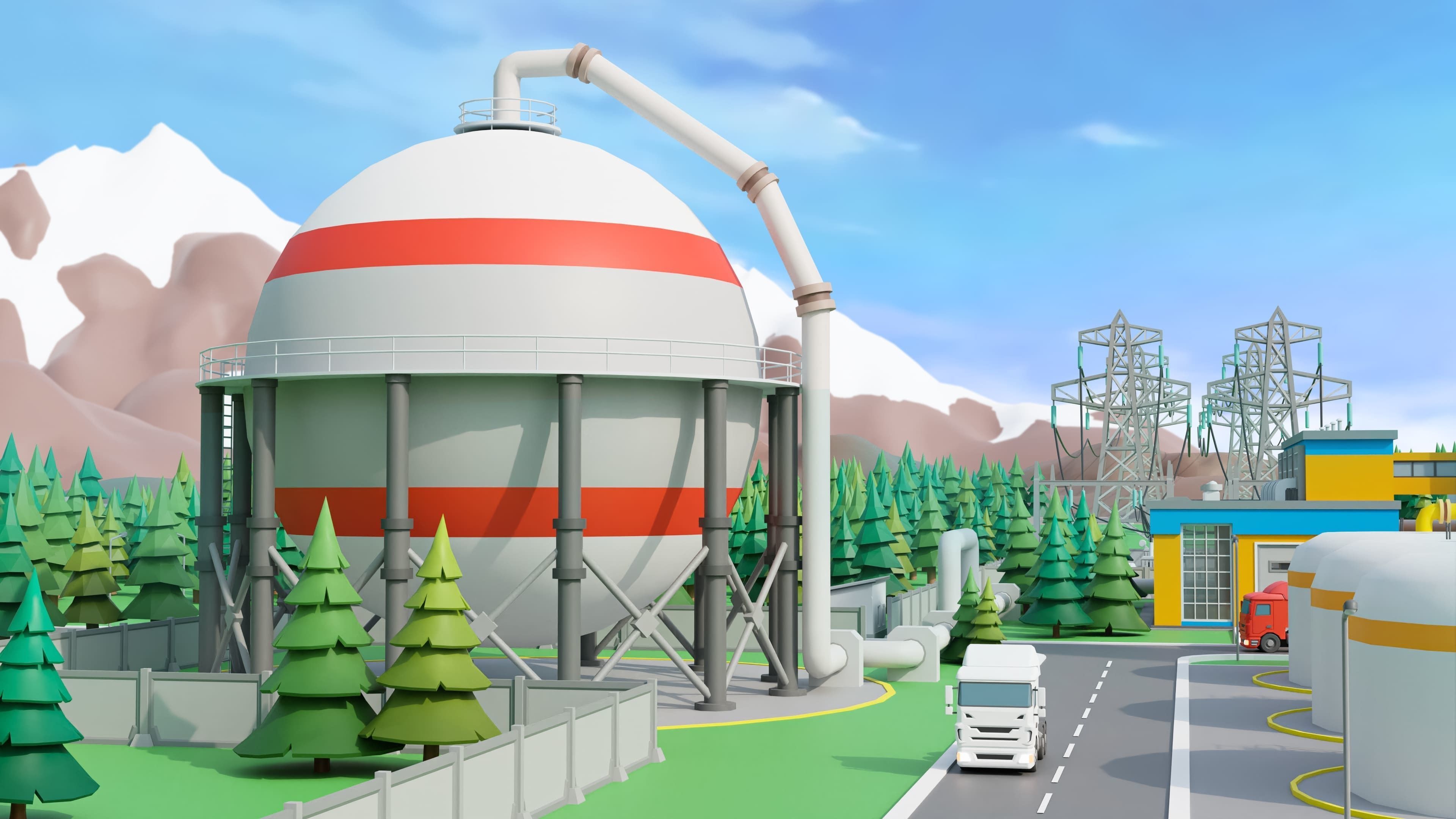 Factory Low-poly 3D model_28