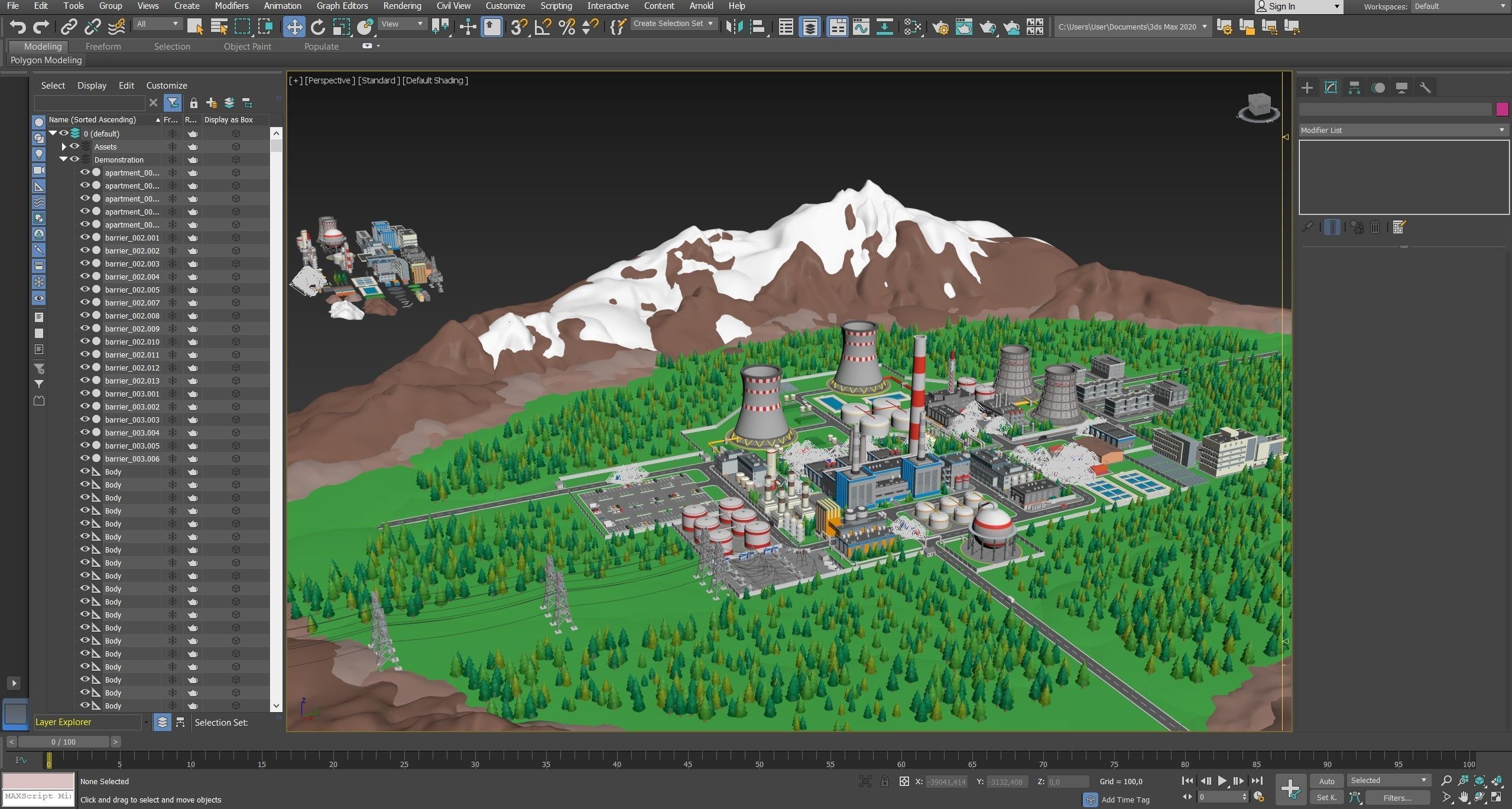 Factory Low-poly 3D model_39