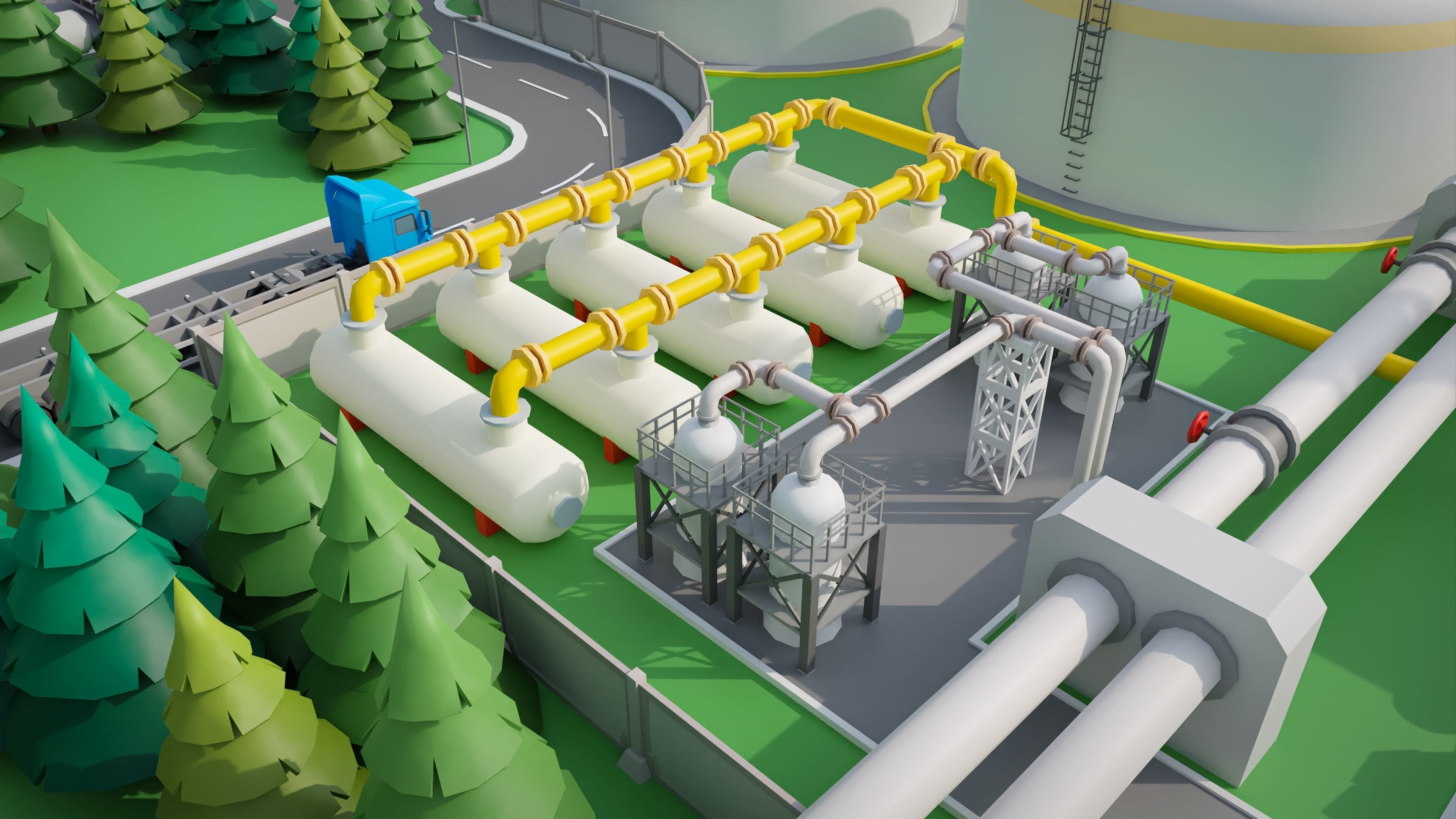 Factory Low-poly 3D model_27