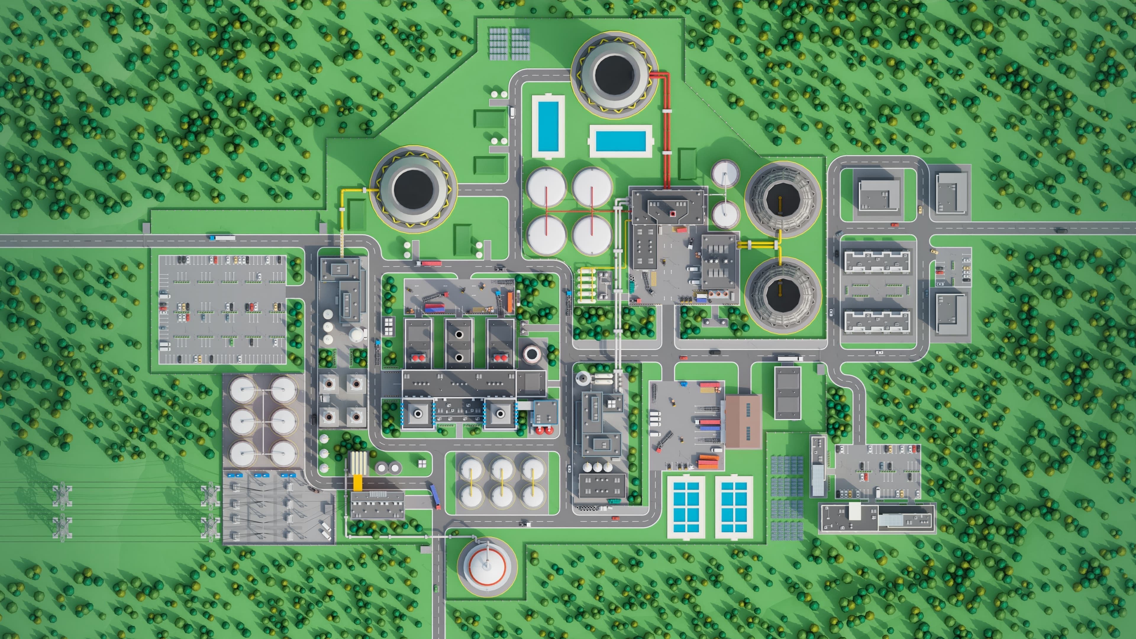 Factory Low-poly 3D model_36