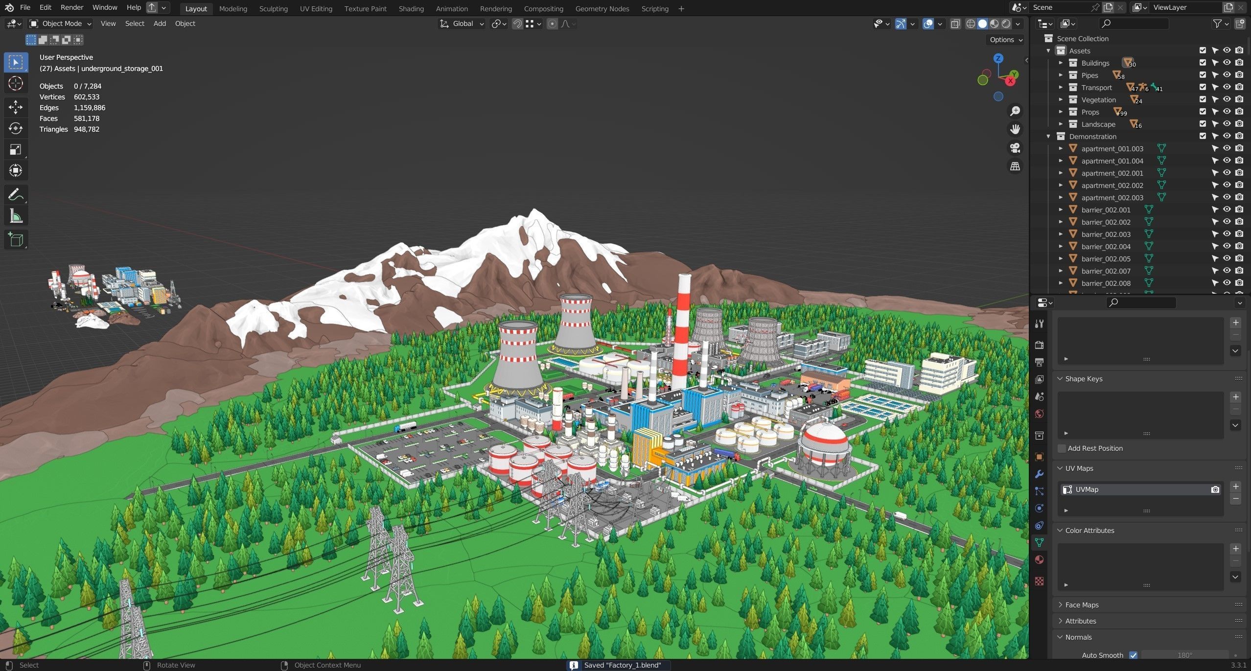 Factory Low-poly 3D model_40