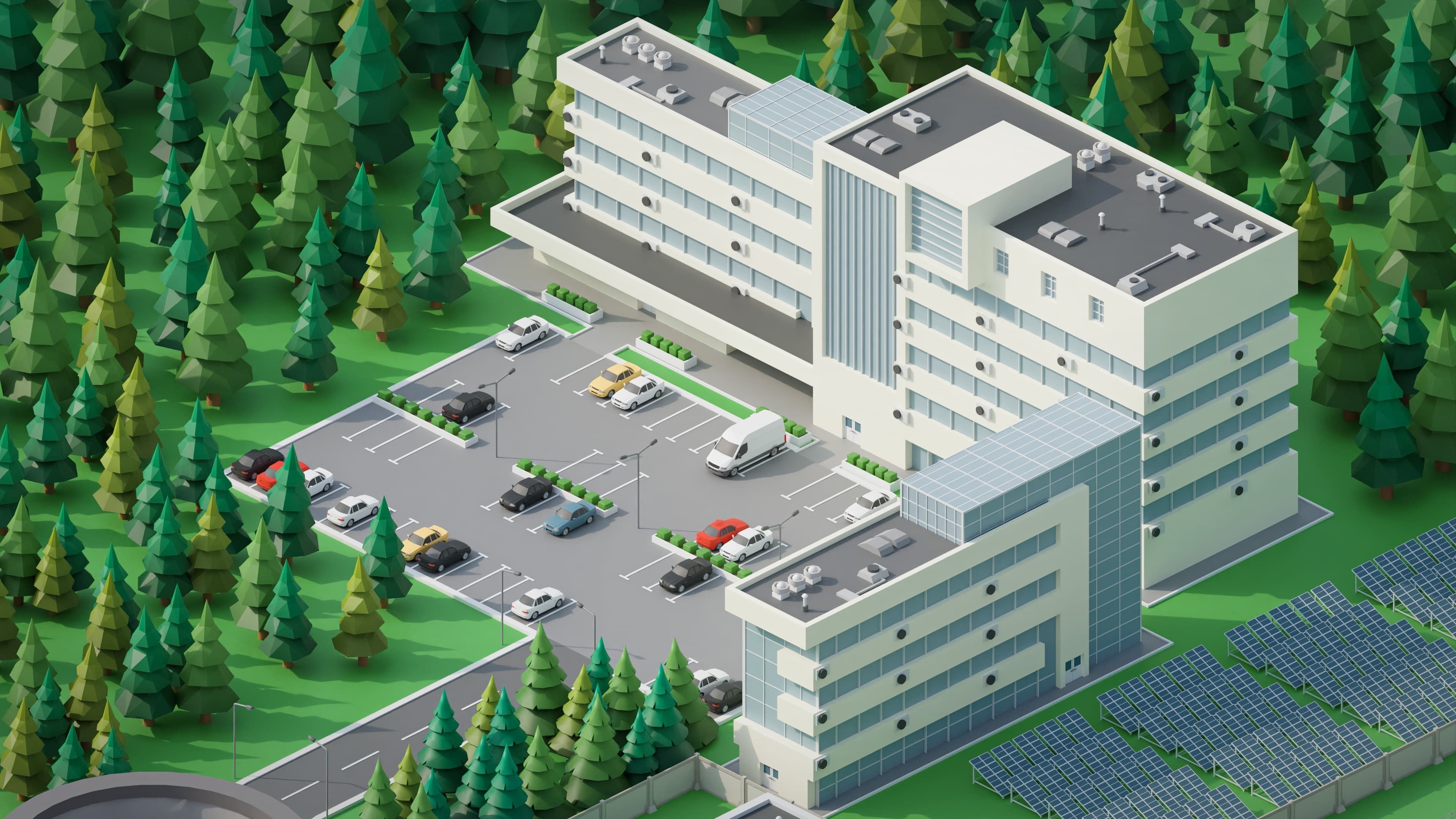 Factory Low-poly 3D model_14