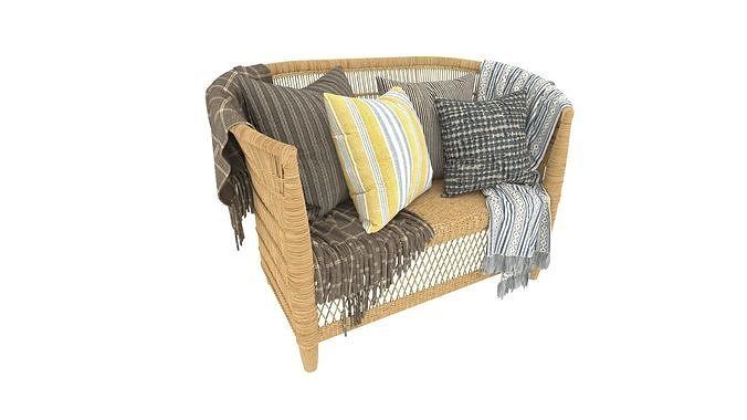 Rattan Outdoor Sofa 3D model