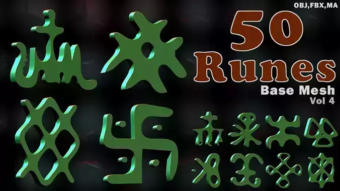 Runic Mesh 3D model 50 Runes Base Mesh Vol 1 VR / AR / low-poly | CGTrader