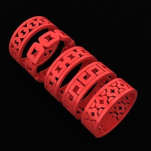 set ring gold 3D print model