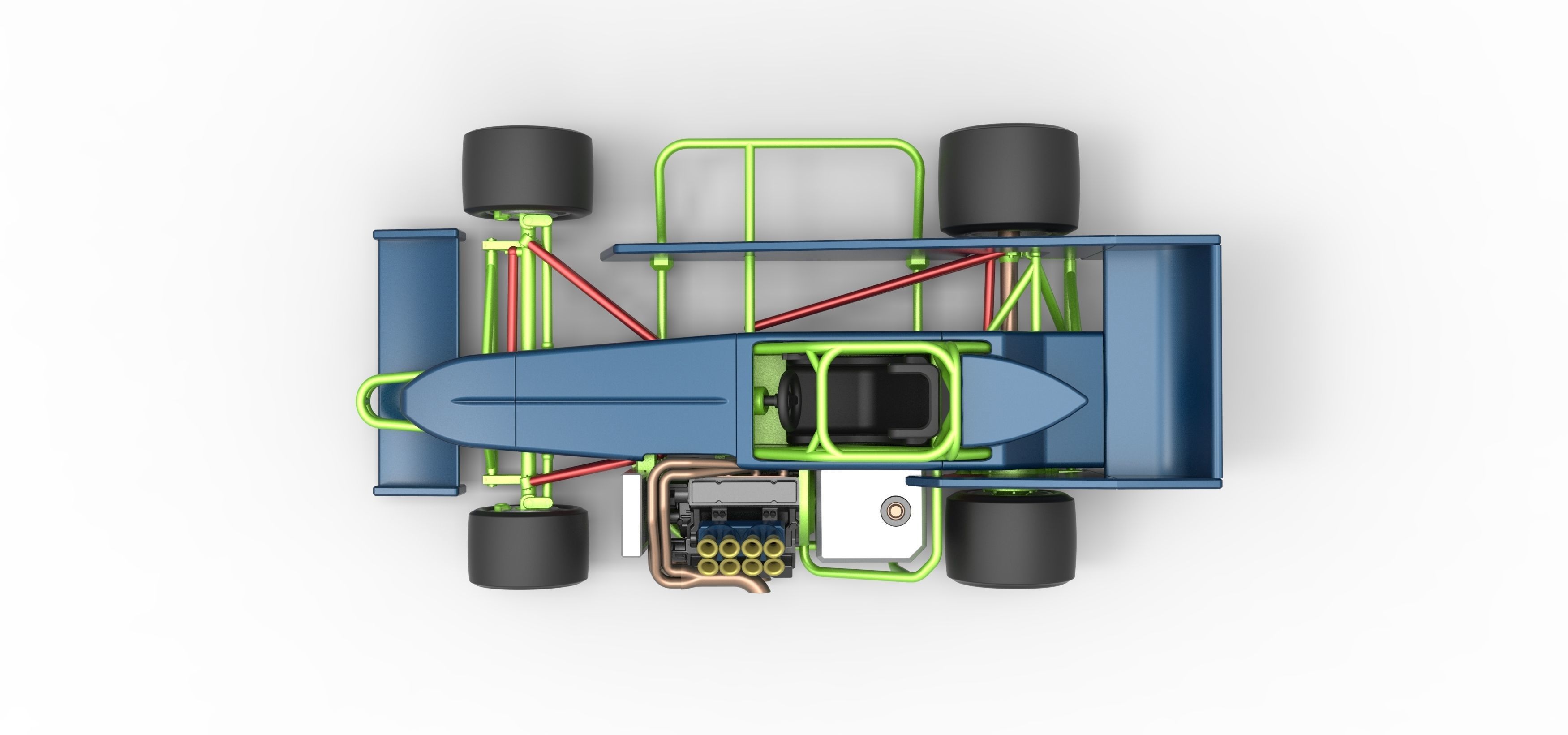 Supermodified front engine race car V3 Scale 1 to 25 3D print model_11