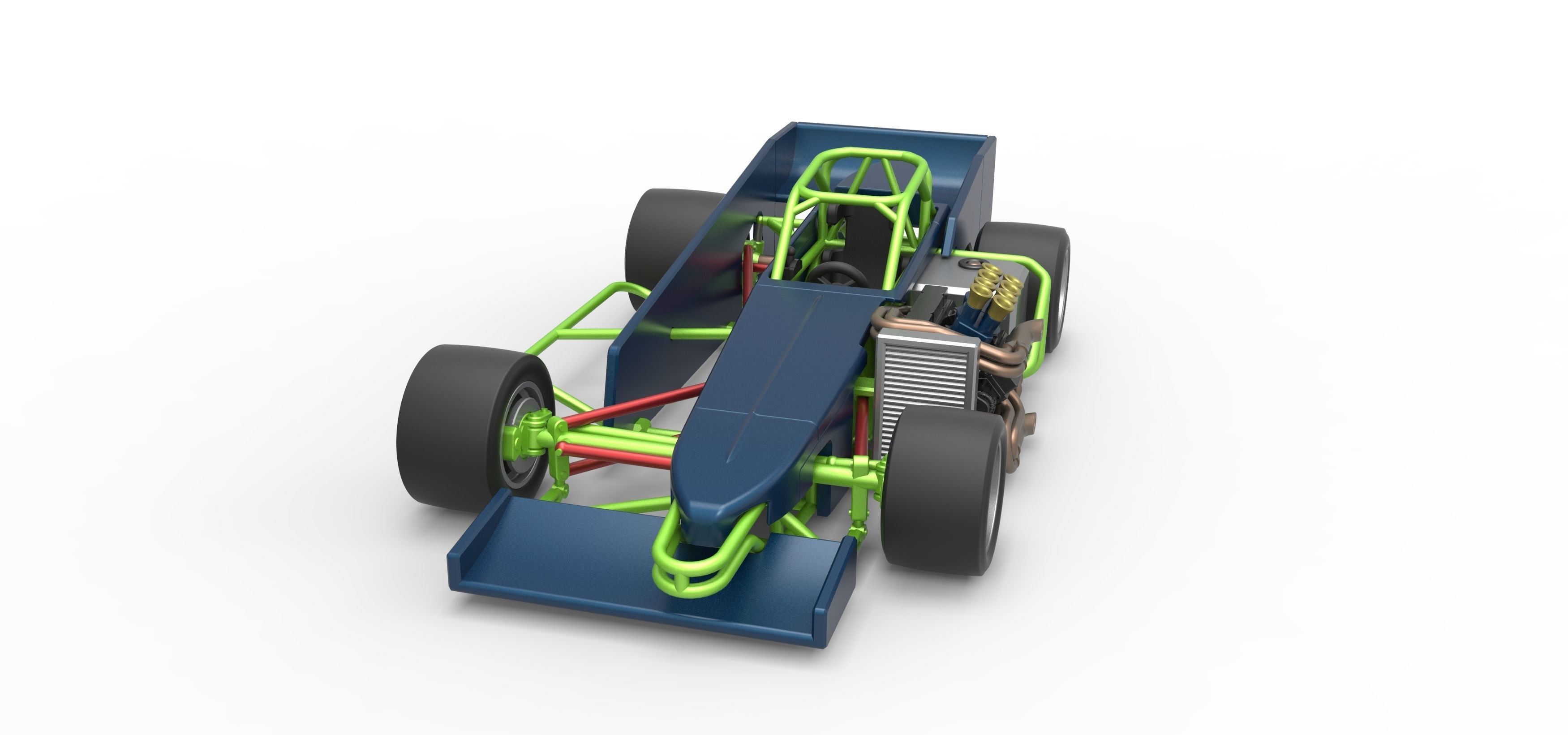 Supermodified front engine race car V3 Scale 1 to 25 3D print model_5