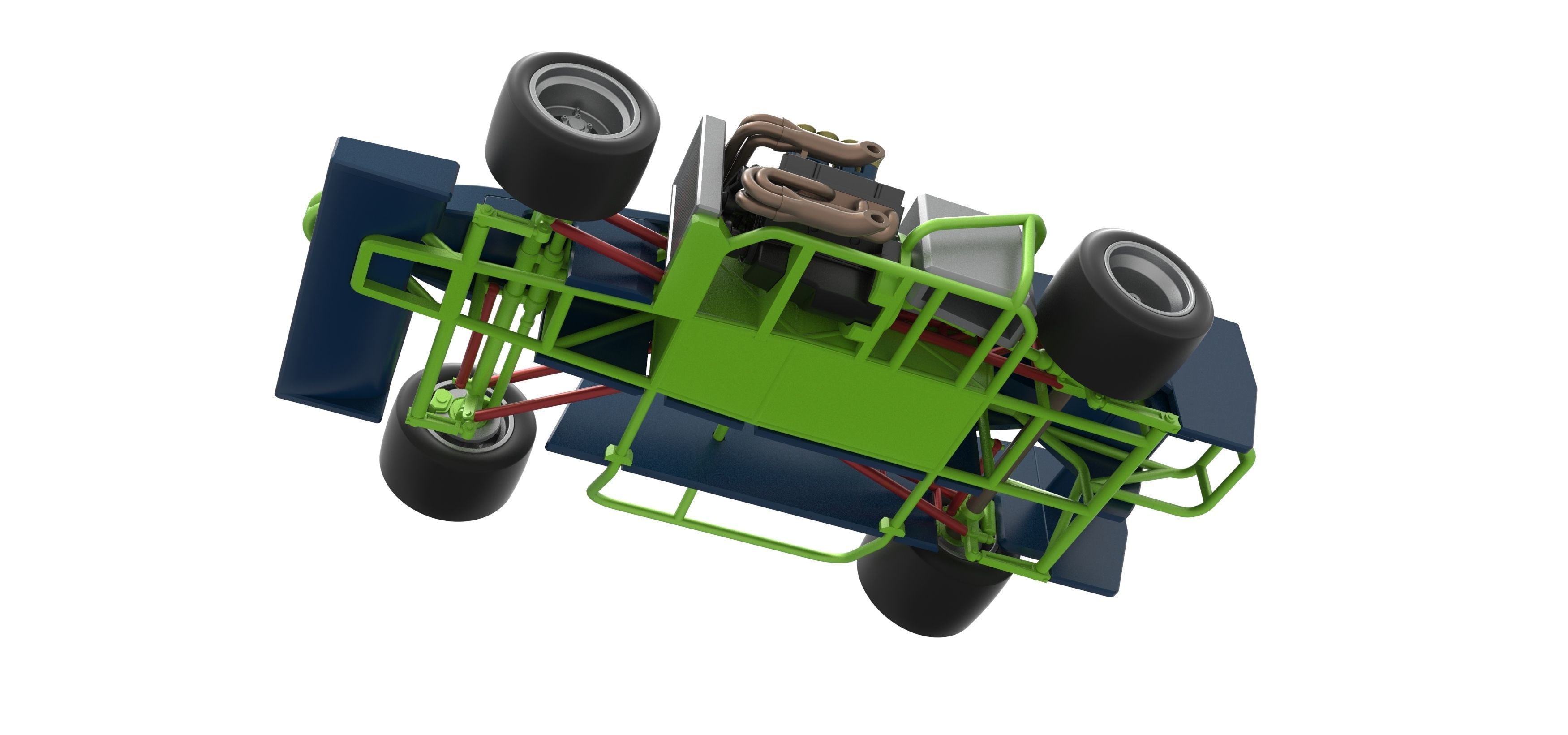 Supermodified front engine race car V3 Scale 1 to 25 3D print model_3