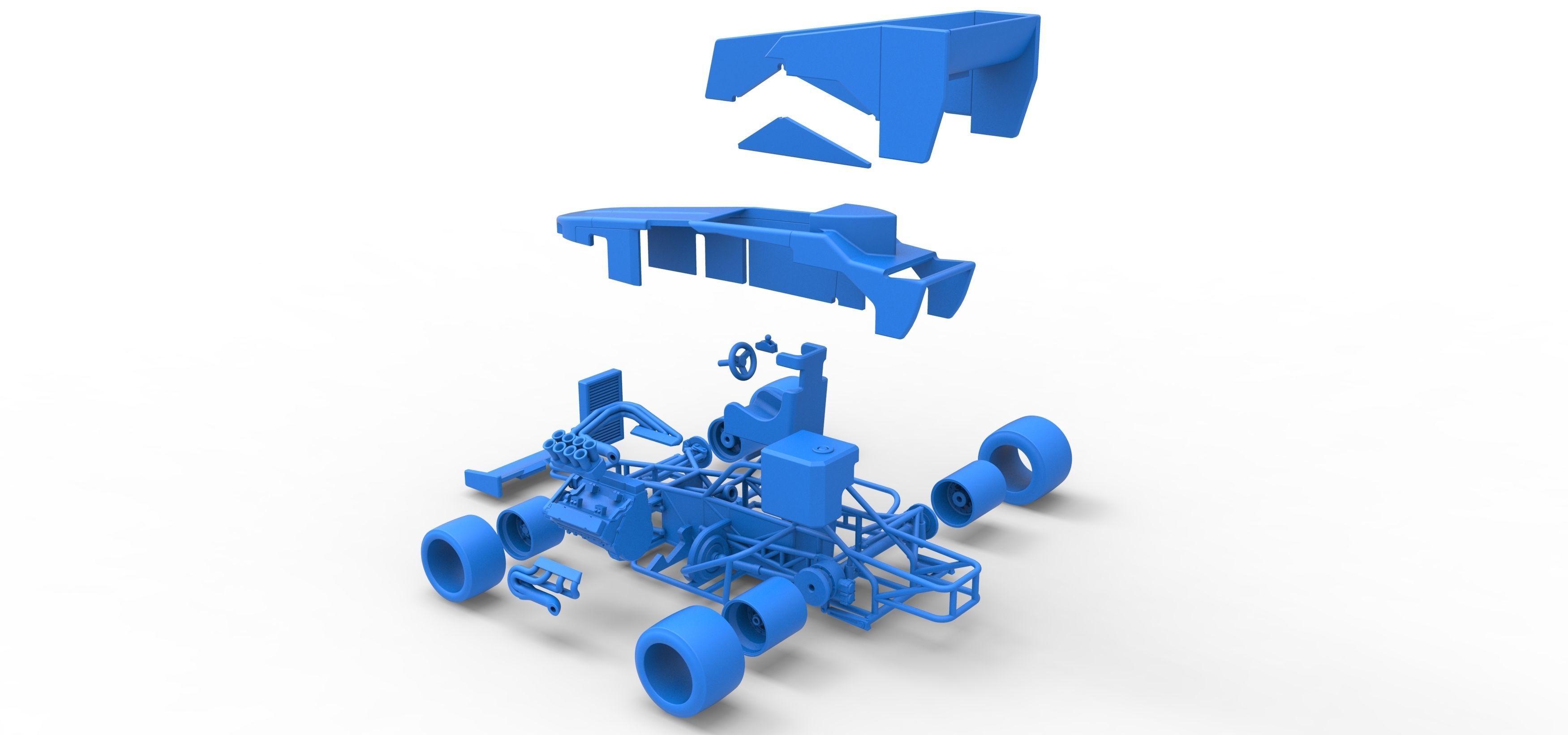 Supermodified front engine race car V3 Scale 1 to 25 3D print model_58