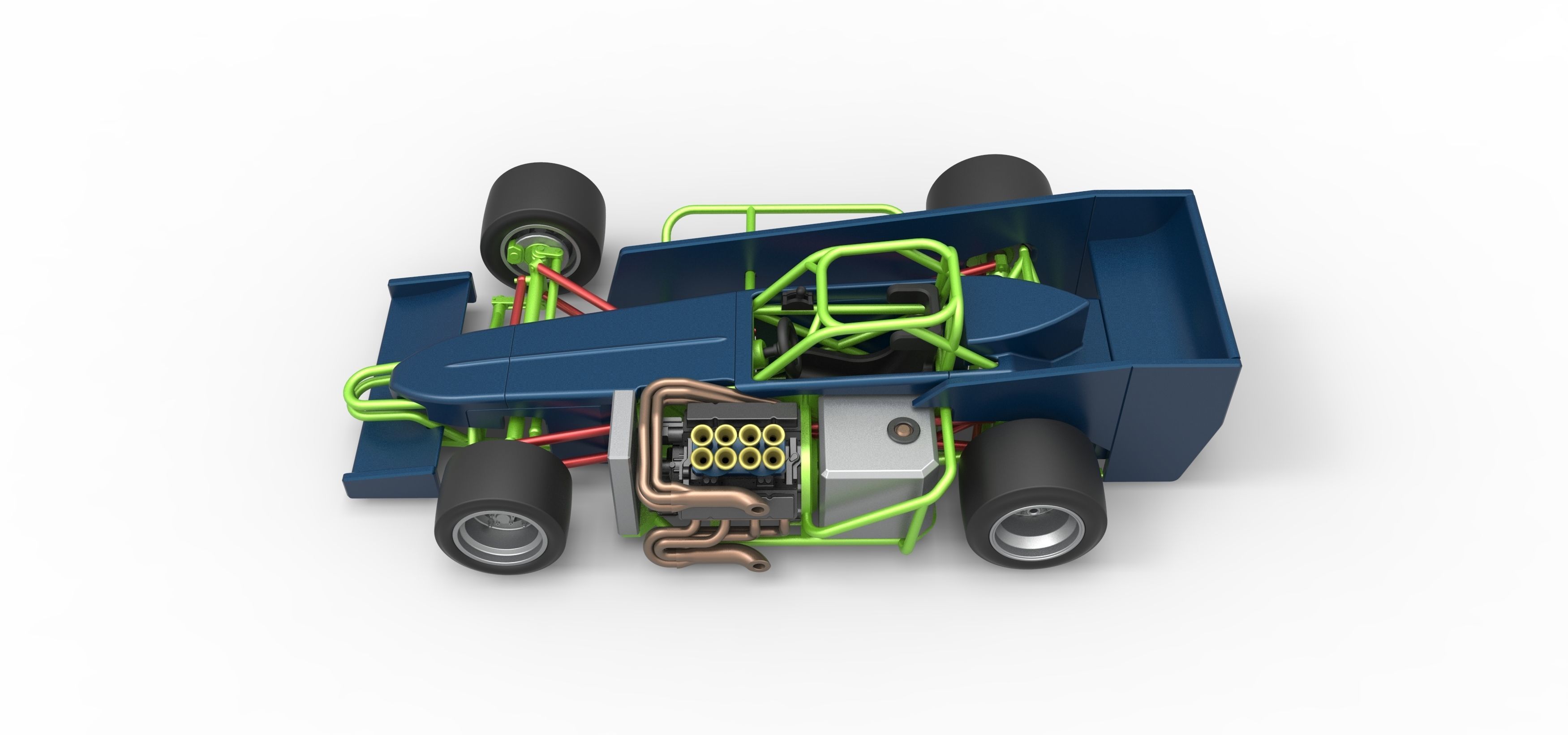 Supermodified front engine race car V3 Scale 1 to 25 3D print model_10