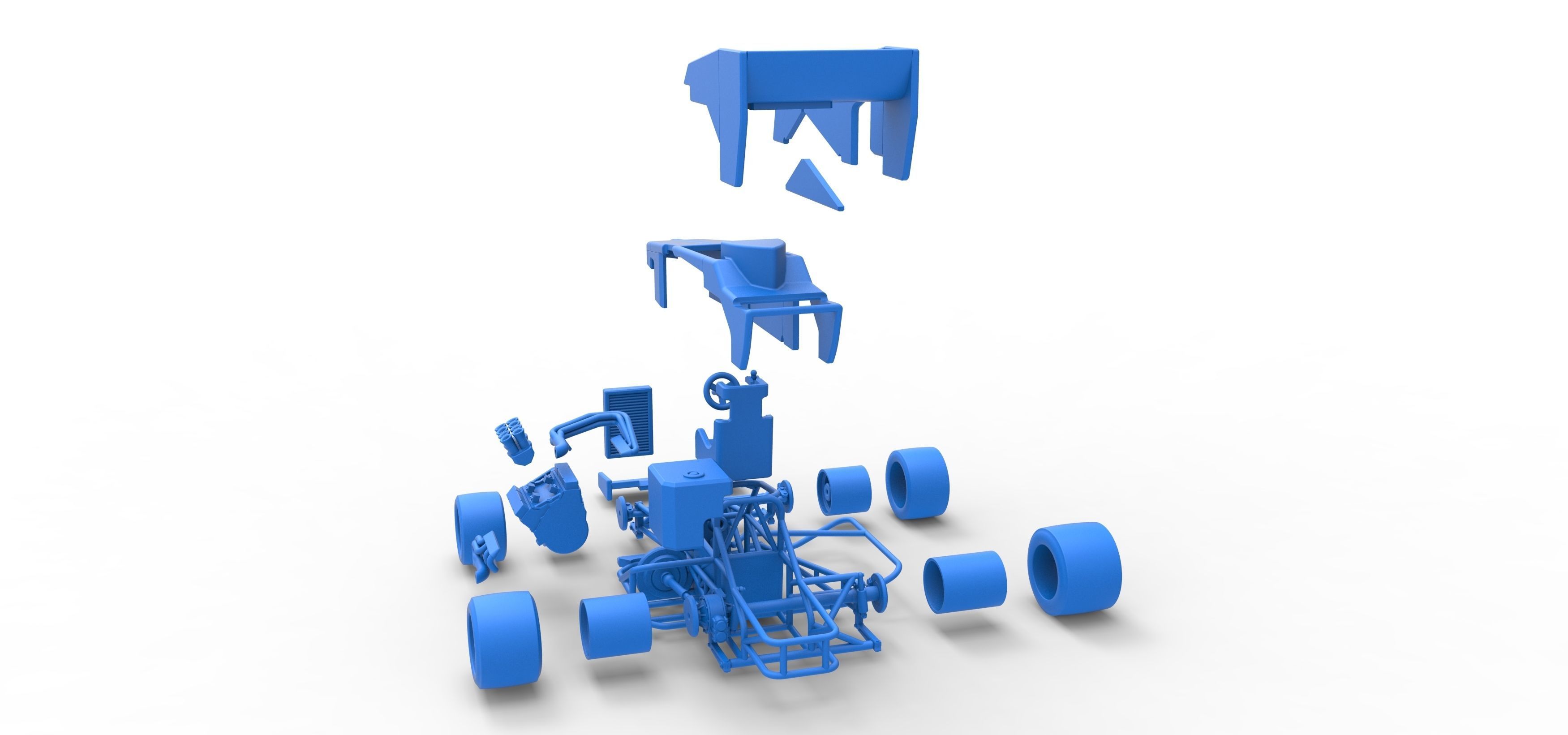 Supermodified front engine race car V3 Scale 1 to 25 3D print model_59