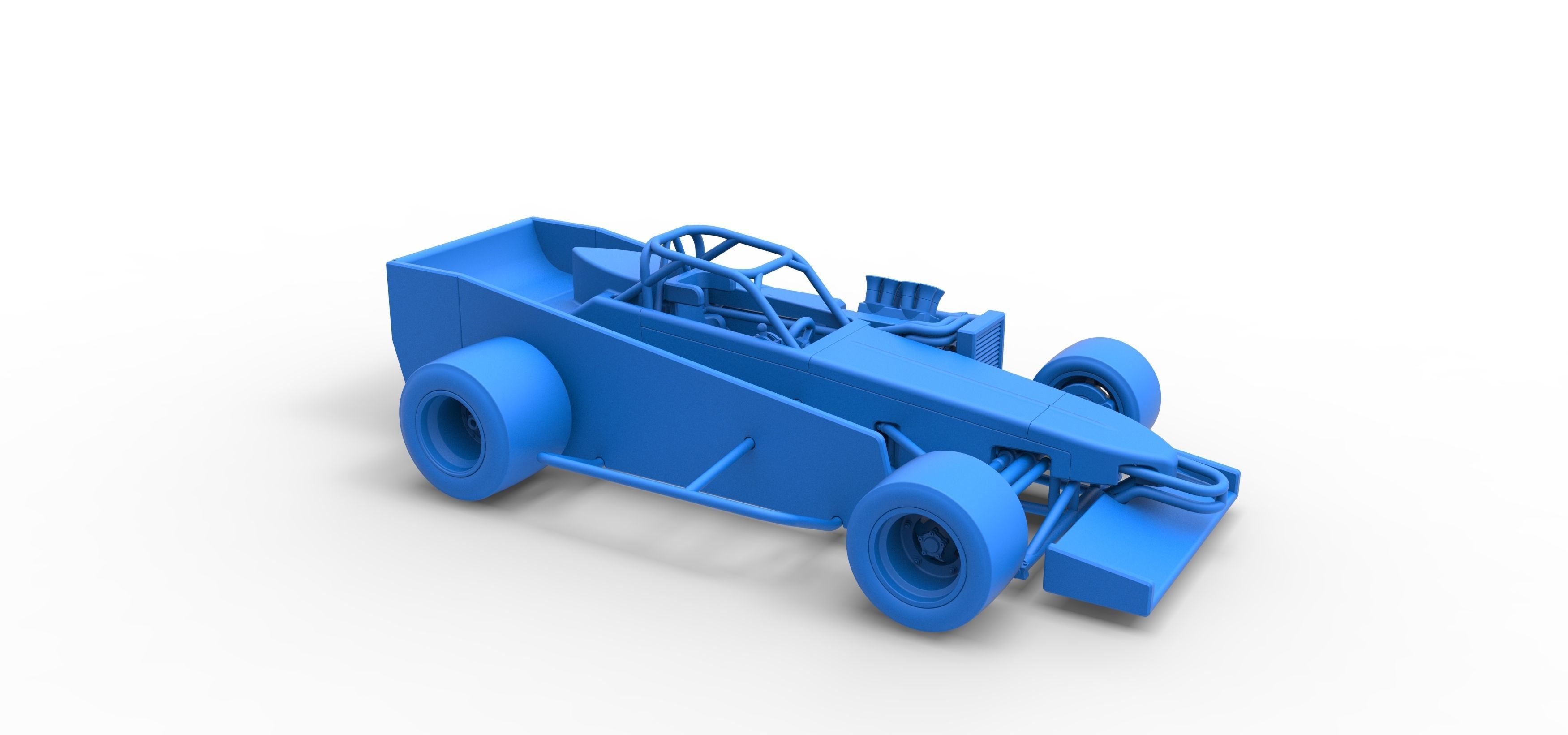 Supermodified front engine race car V3 Scale 1 to 25 3D print model_48