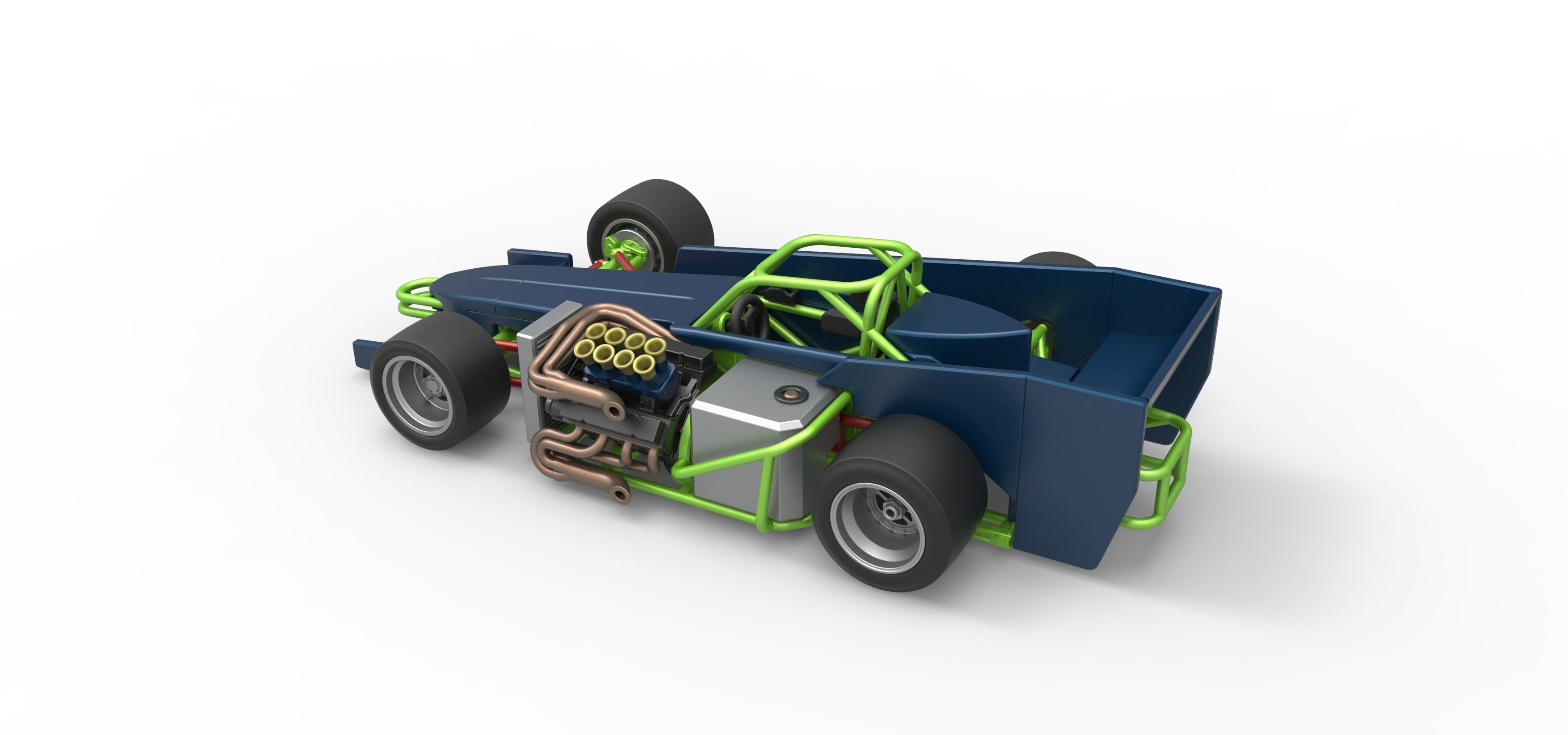 Supermodified front engine race car V3 Scale 1 to 25 3D print model_12
