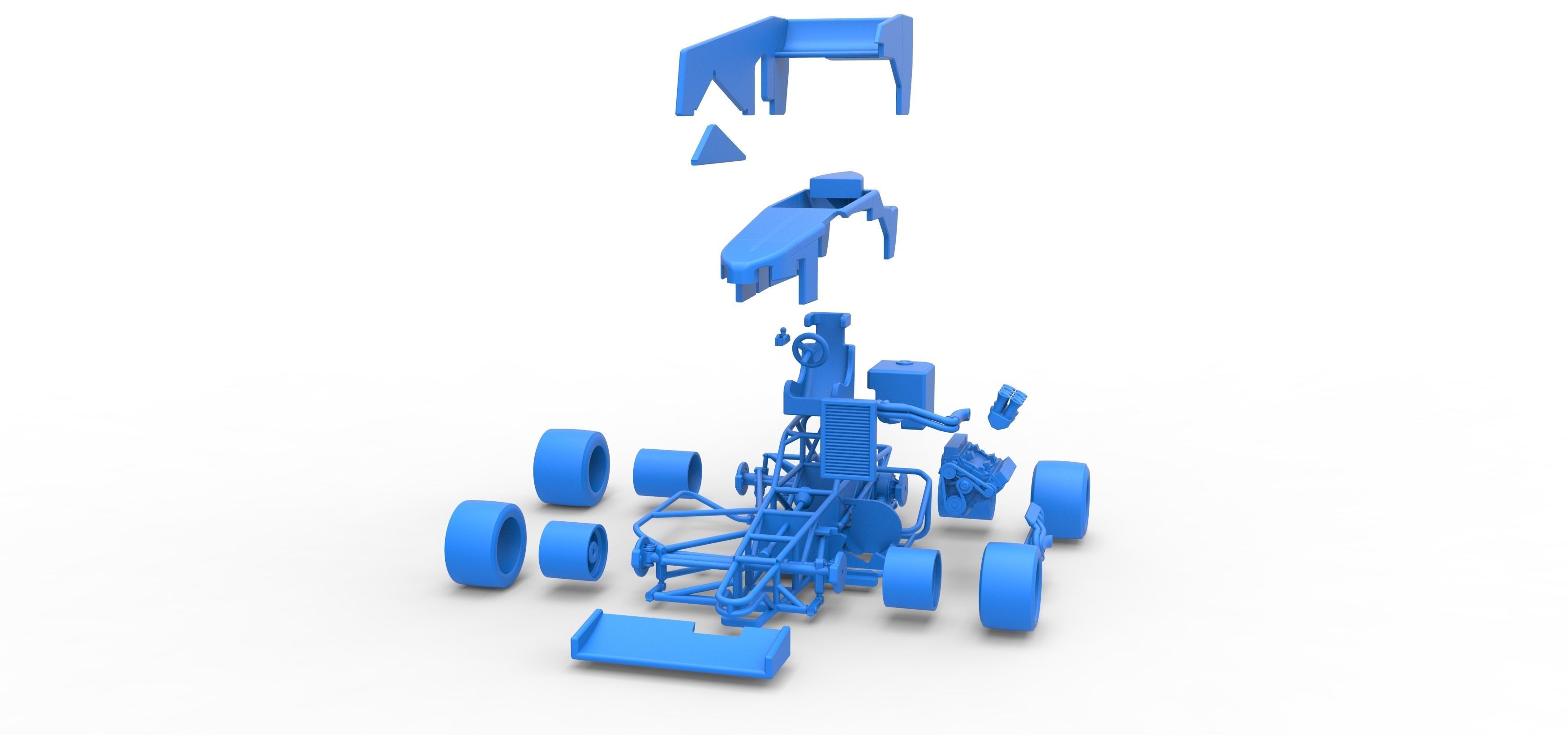 Supermodified front engine race car V3 Scale 1 to 25 3D print model_55