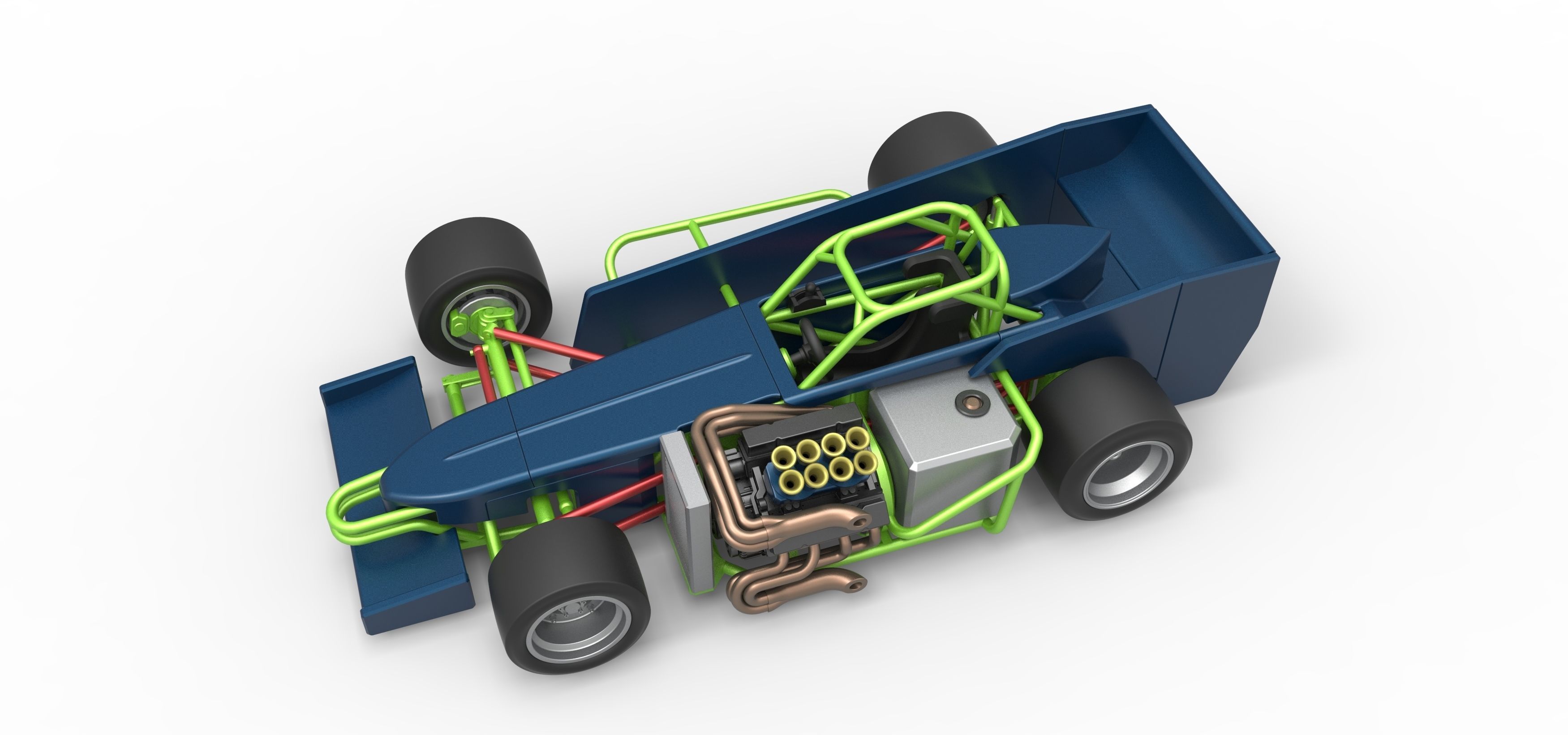 Supermodified front engine race car V3 Scale 1 to 25 3D print model_4