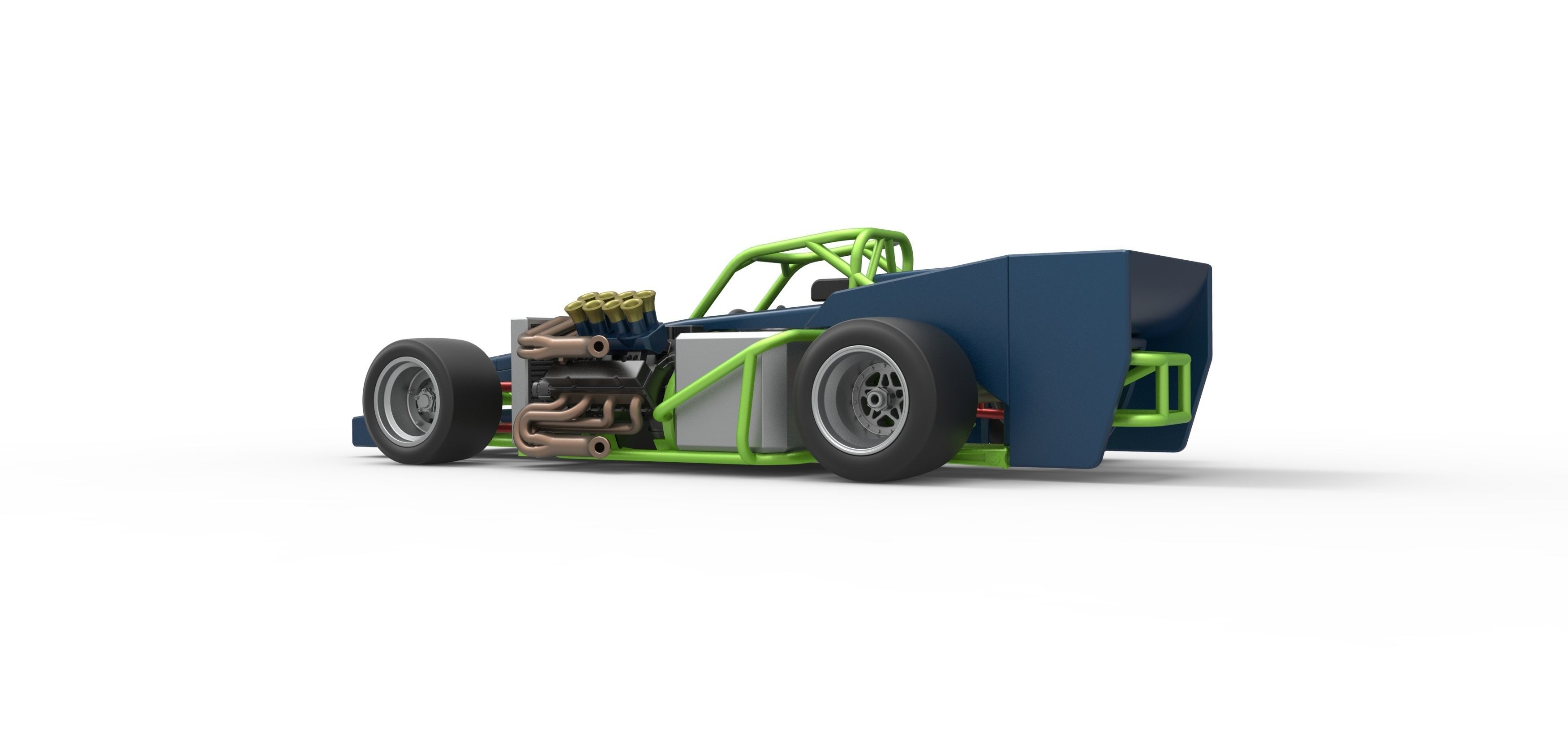 Supermodified front engine race car V3 Scale 1 to 25 3D print model_13