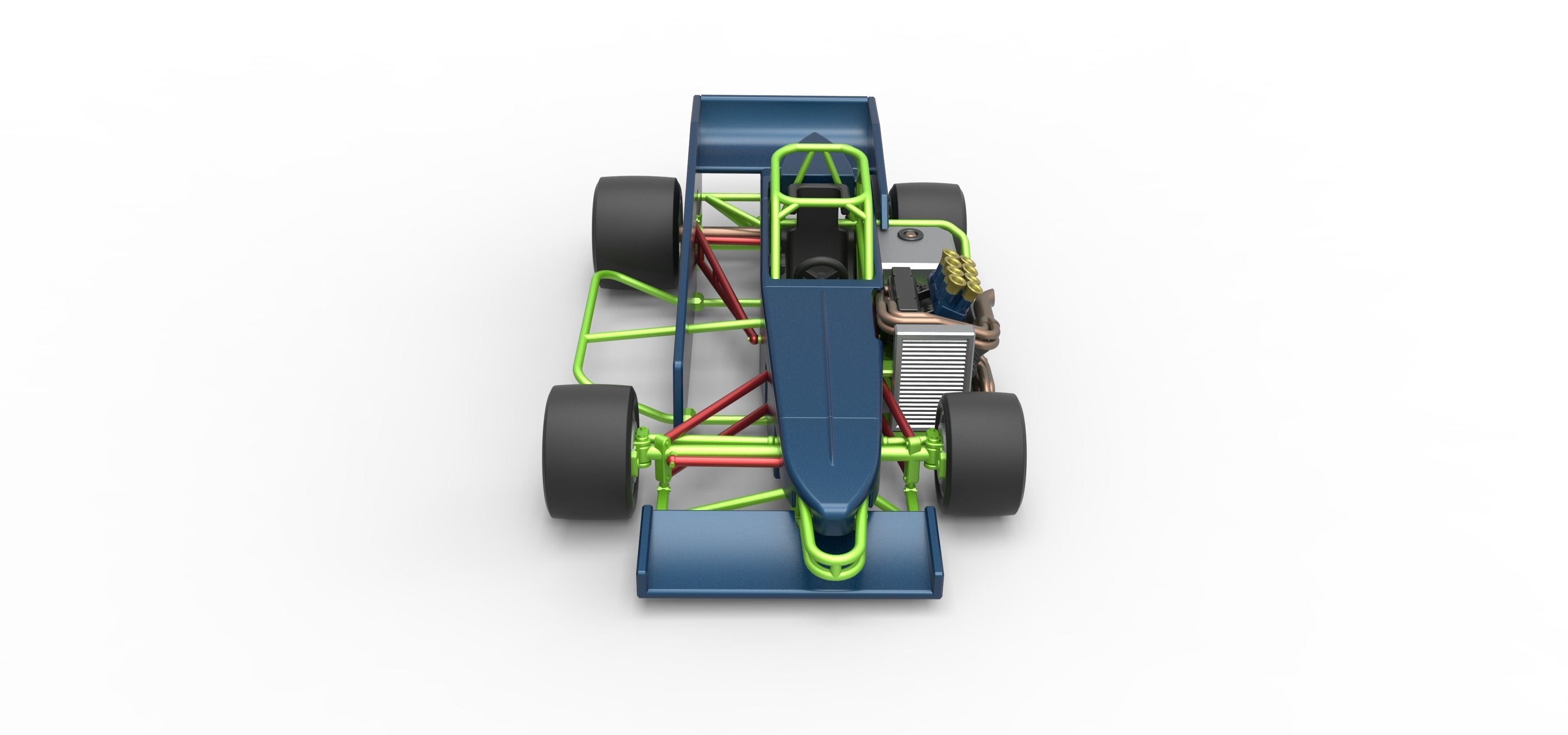 Supermodified front engine race car V3 Scale 1 to 25 3D print model_8