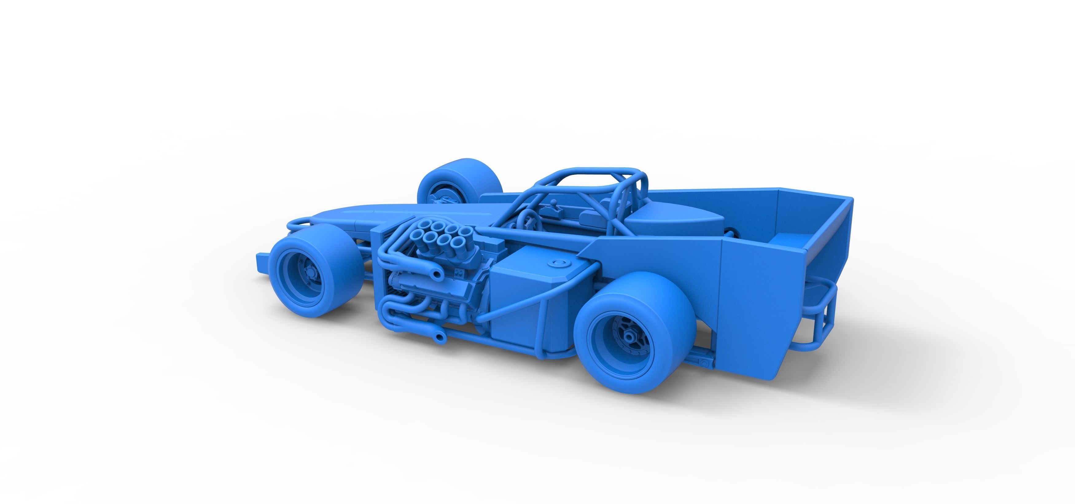 Supermodified front engine race car V3 Scale 1 to 25 3D print model_36