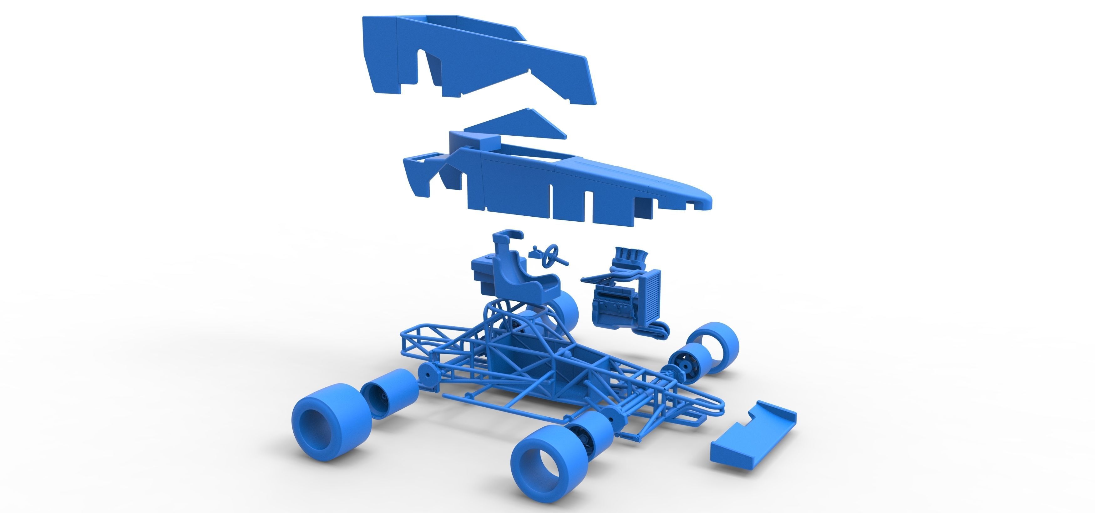 Supermodified front engine race car V3 Scale 1 to 25 3D print model_61