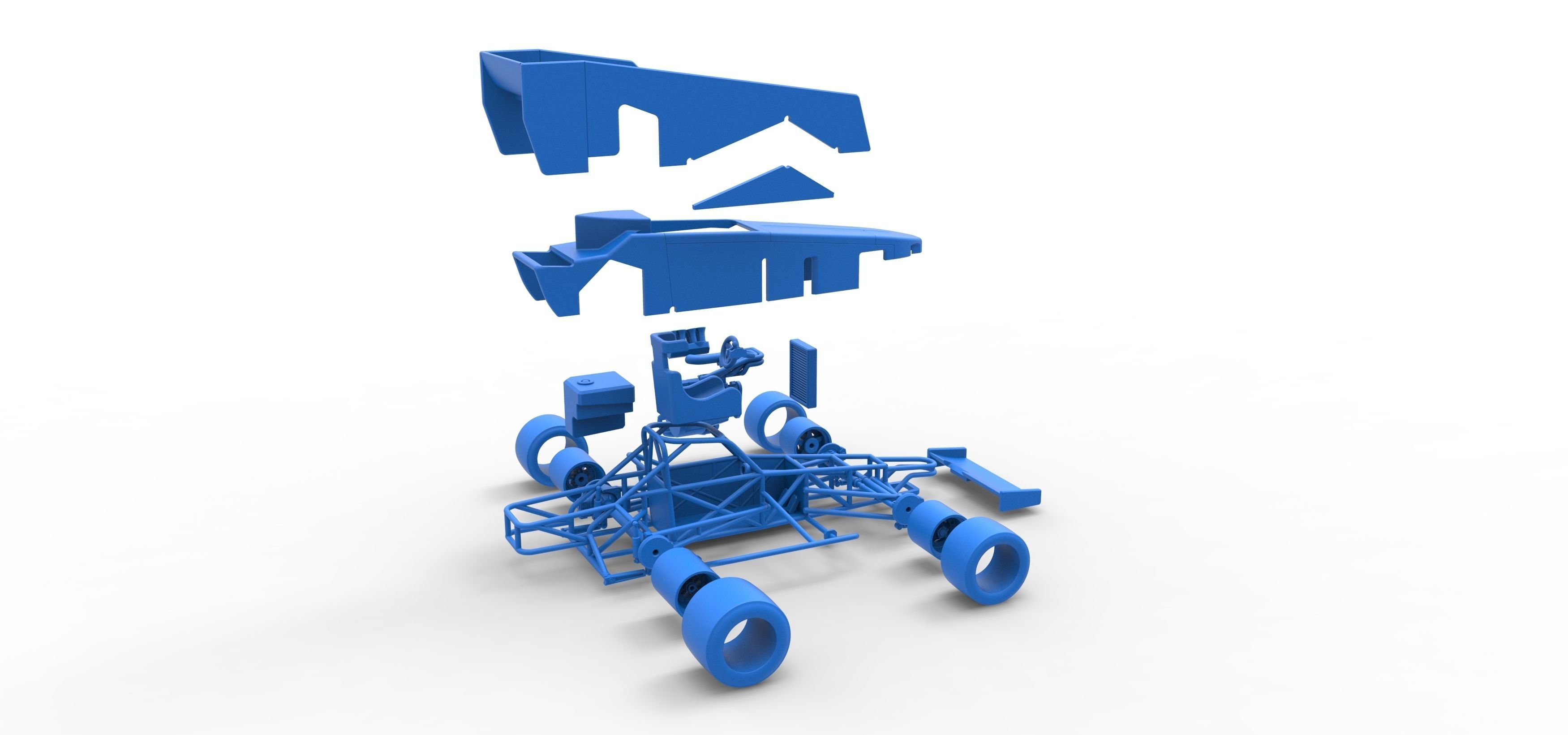 Supermodified front engine race car V3 Scale 1 to 25 3D print model_60