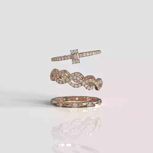 3 Ring suitable for use as wedding ring