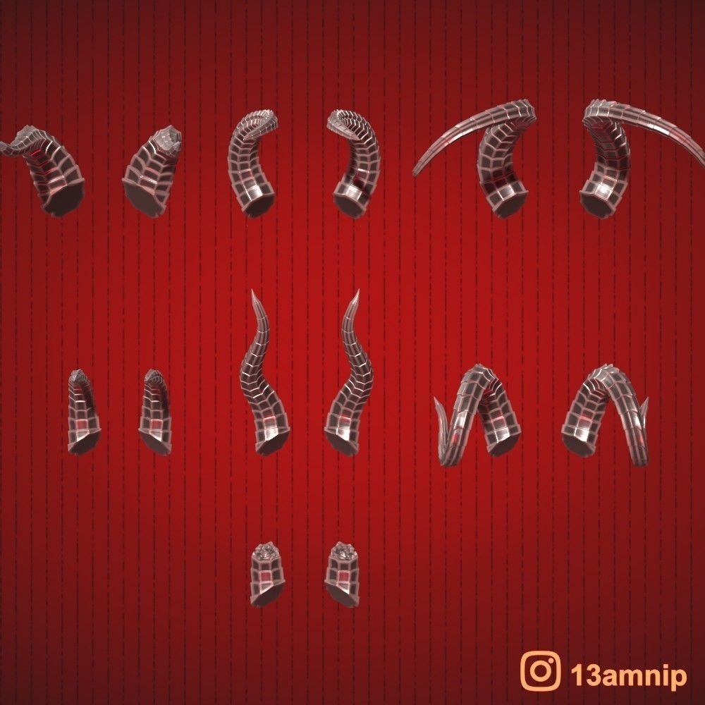 Demonic Horns 3D print model_5