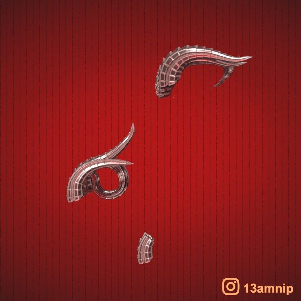 Demonic Horns 3D print model_3